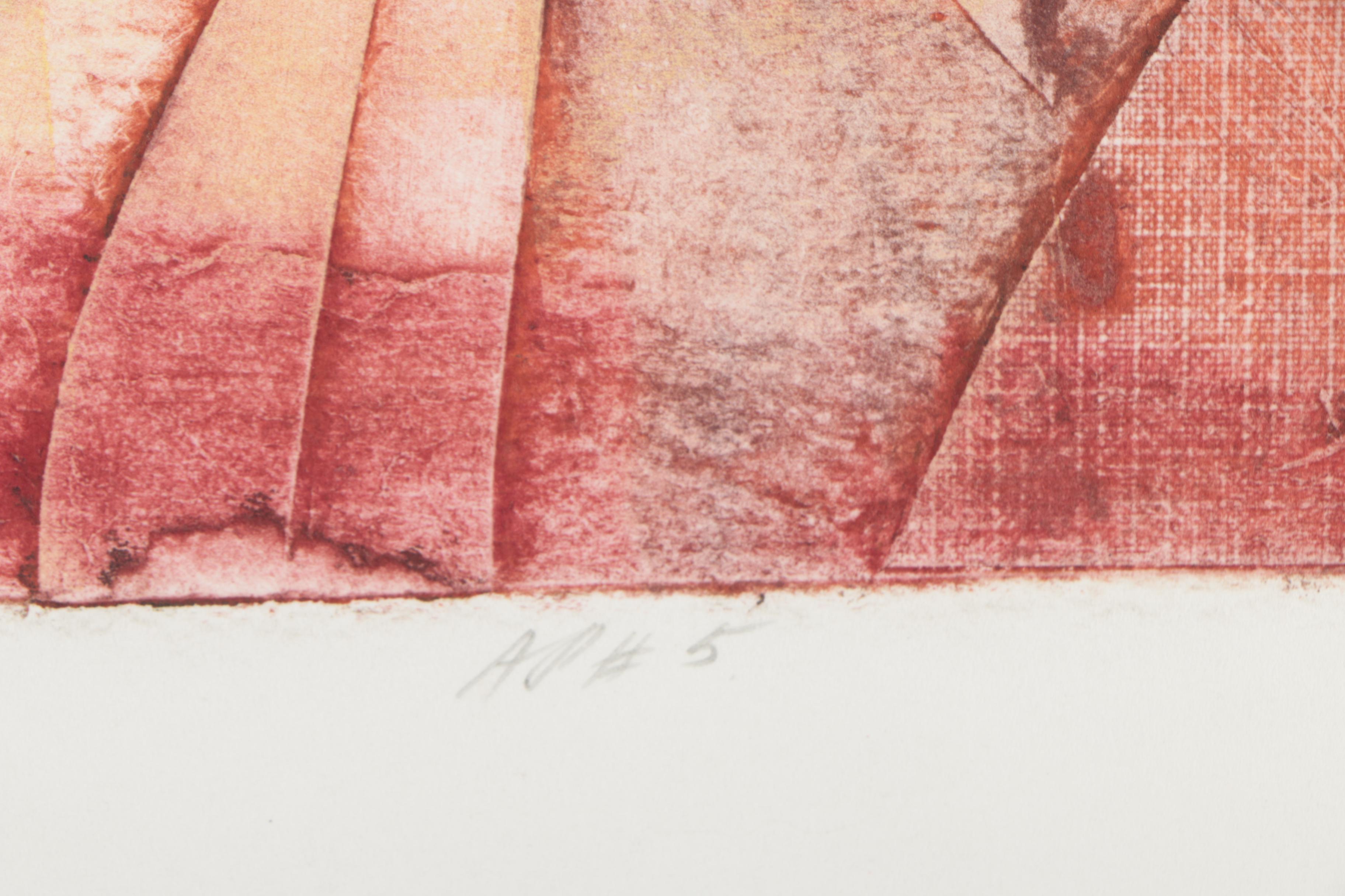 William Ashby McCloy Abstract Collagraph "Merry Mary..."