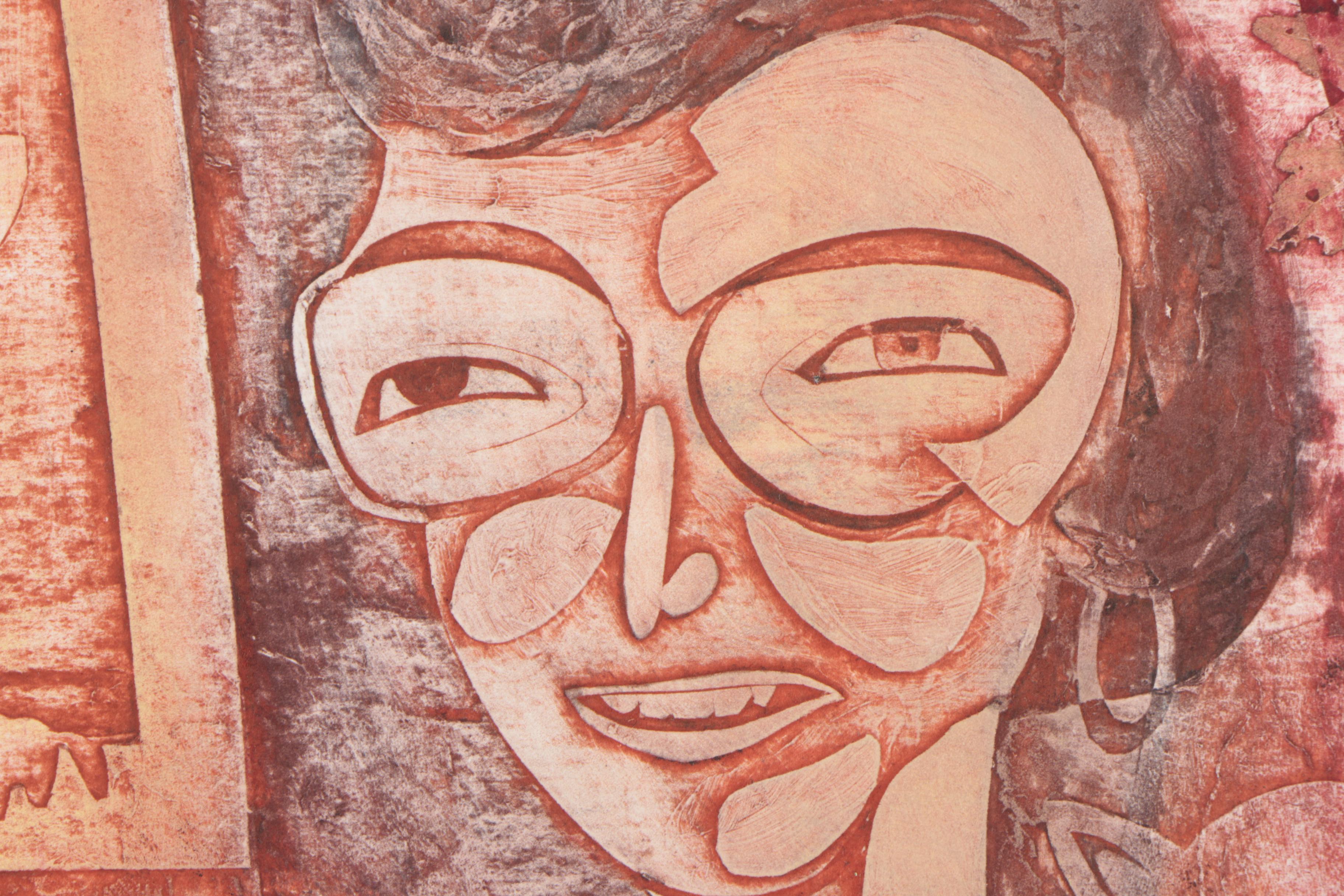 William Ashby McCloy Abstract Collagraph "Merry Mary..."