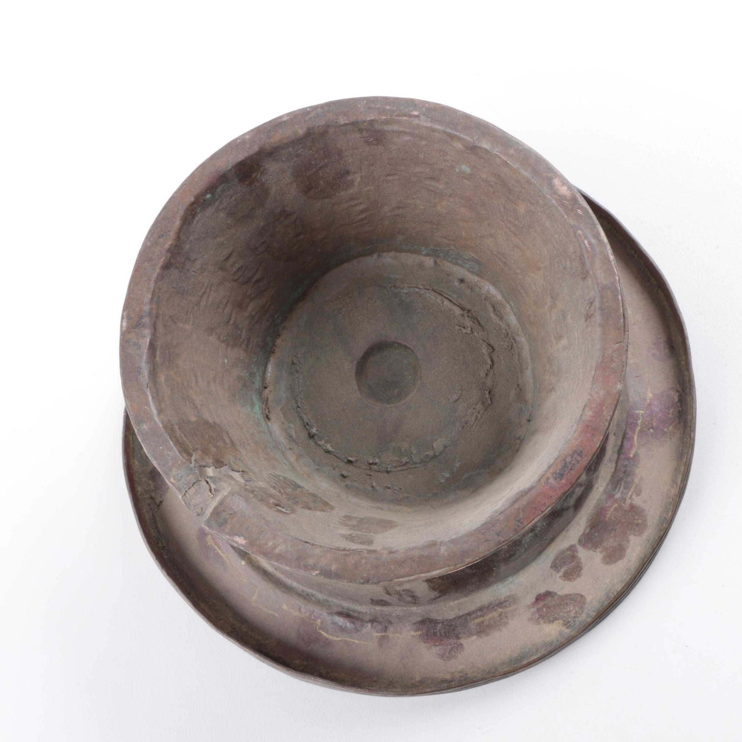 Vintage Tibetan Style Metal Offering Bowl