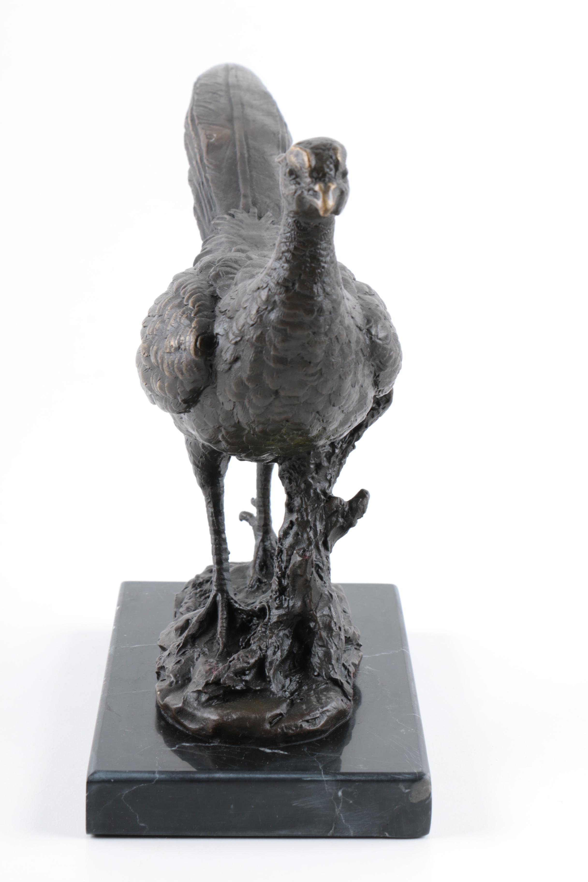 Contemporary Bronze Pheasant Sculpture