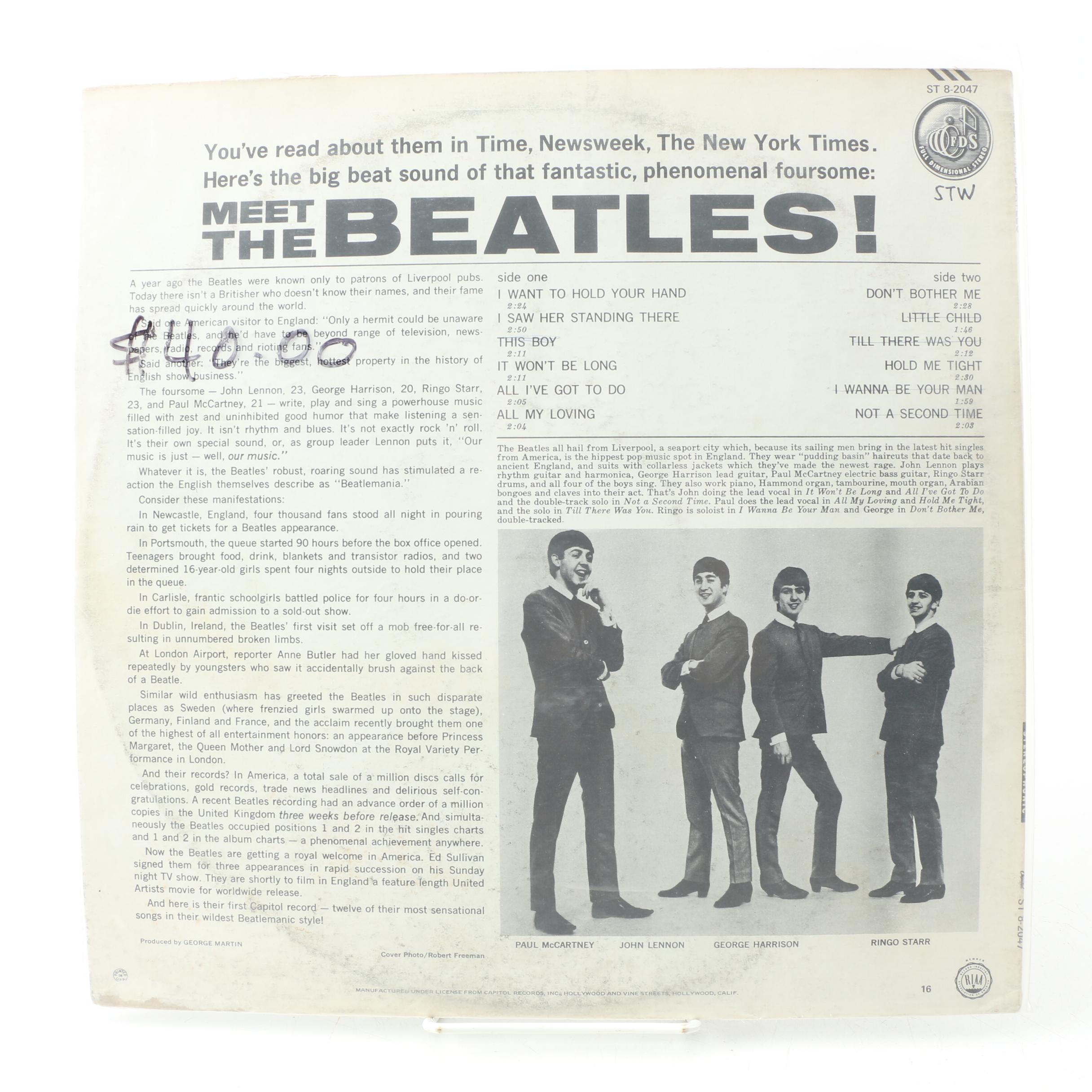 "Meet The Beatles" and "Rubber Soul" Capitol Records Club Edition Pressings