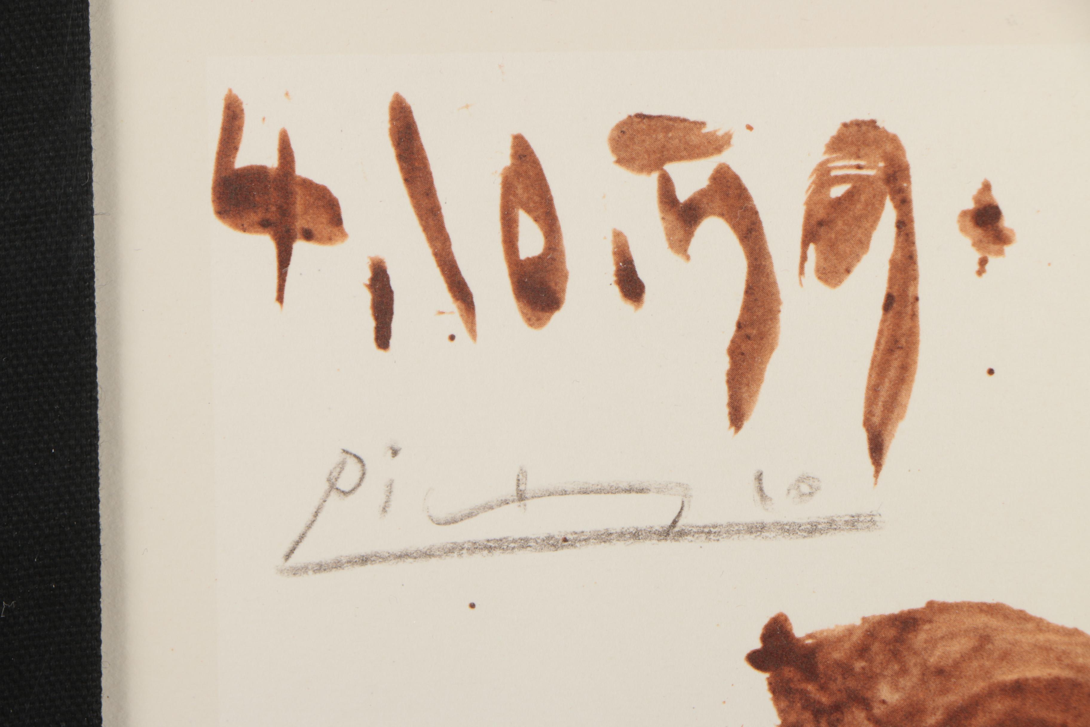 Halftone Print After Pablo Picasso "Bullfight I - Horse Air"