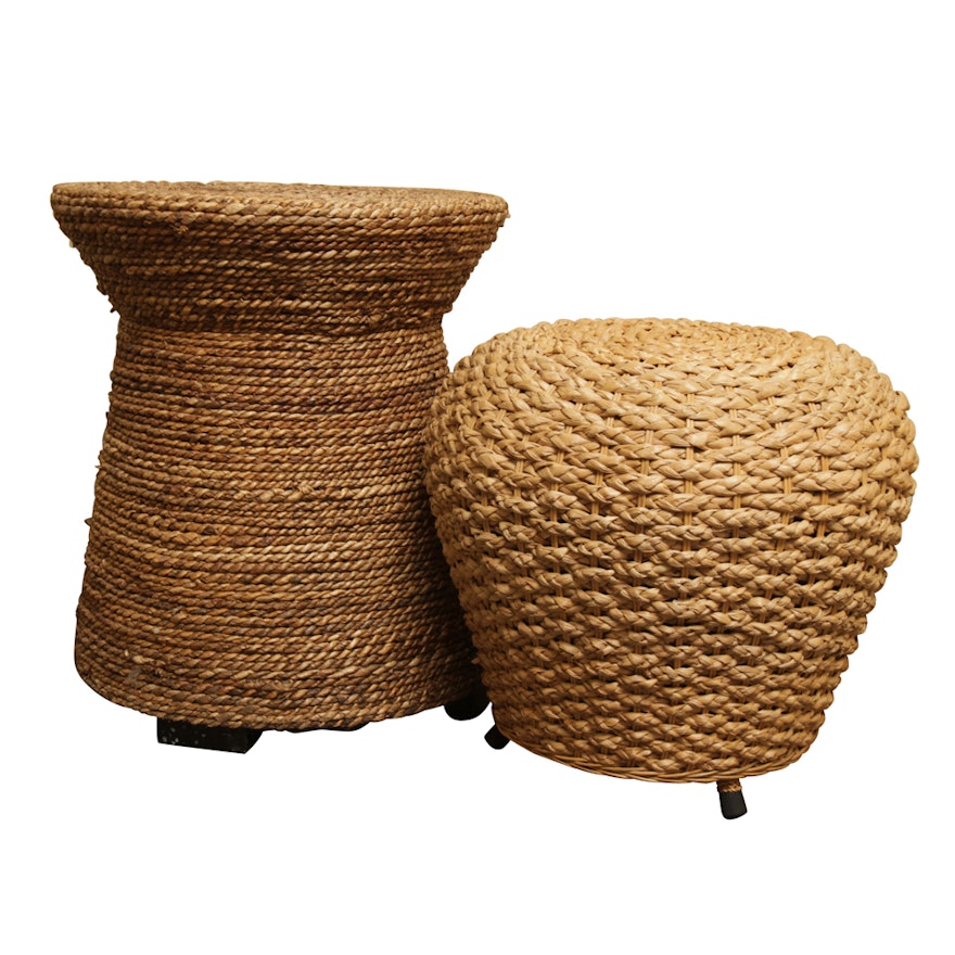 Braid-Woven Stool and Accent Table