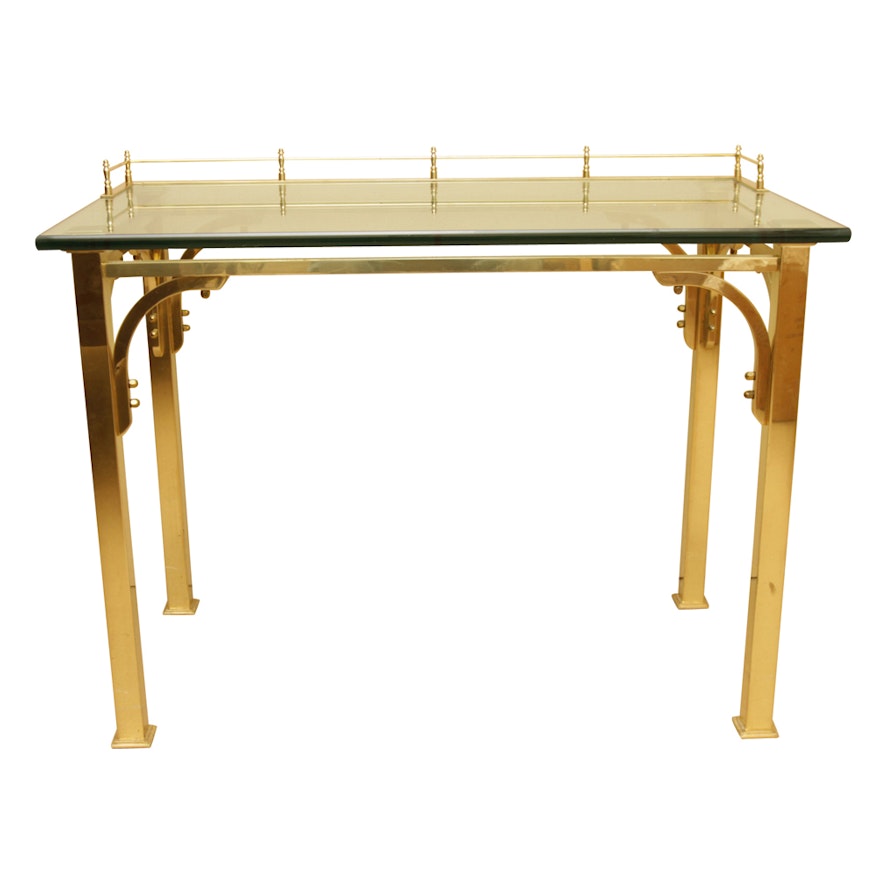 Brass and Glass Writing Desk