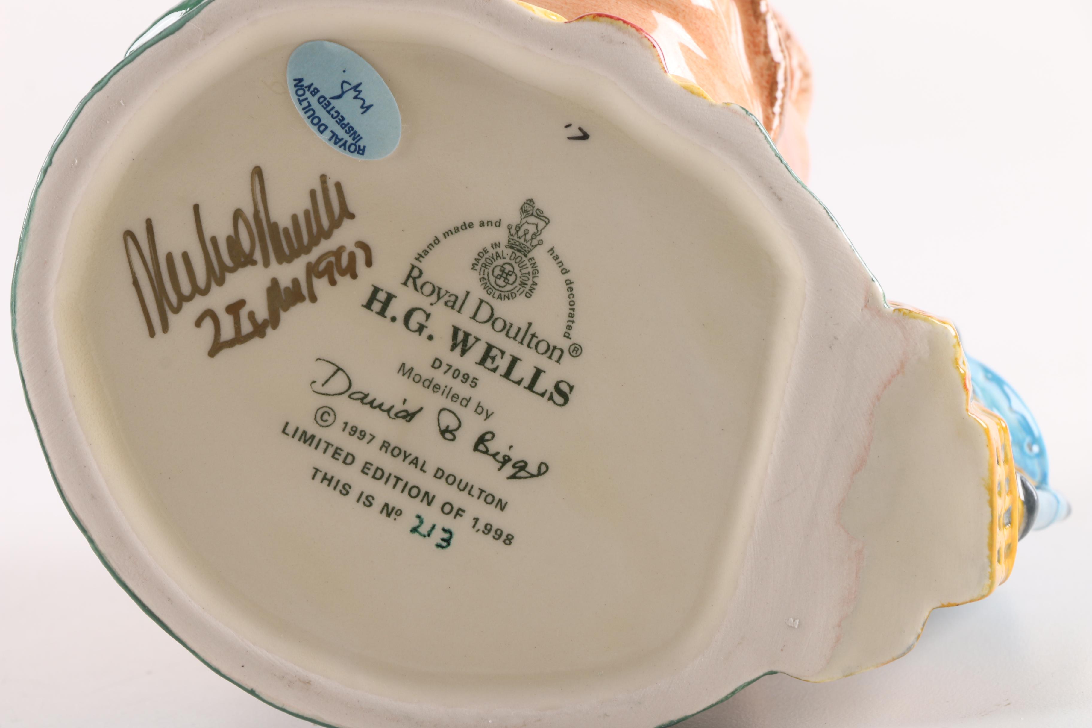 1997 Royal Doulton Signed "H.G. Wells" Character Jug