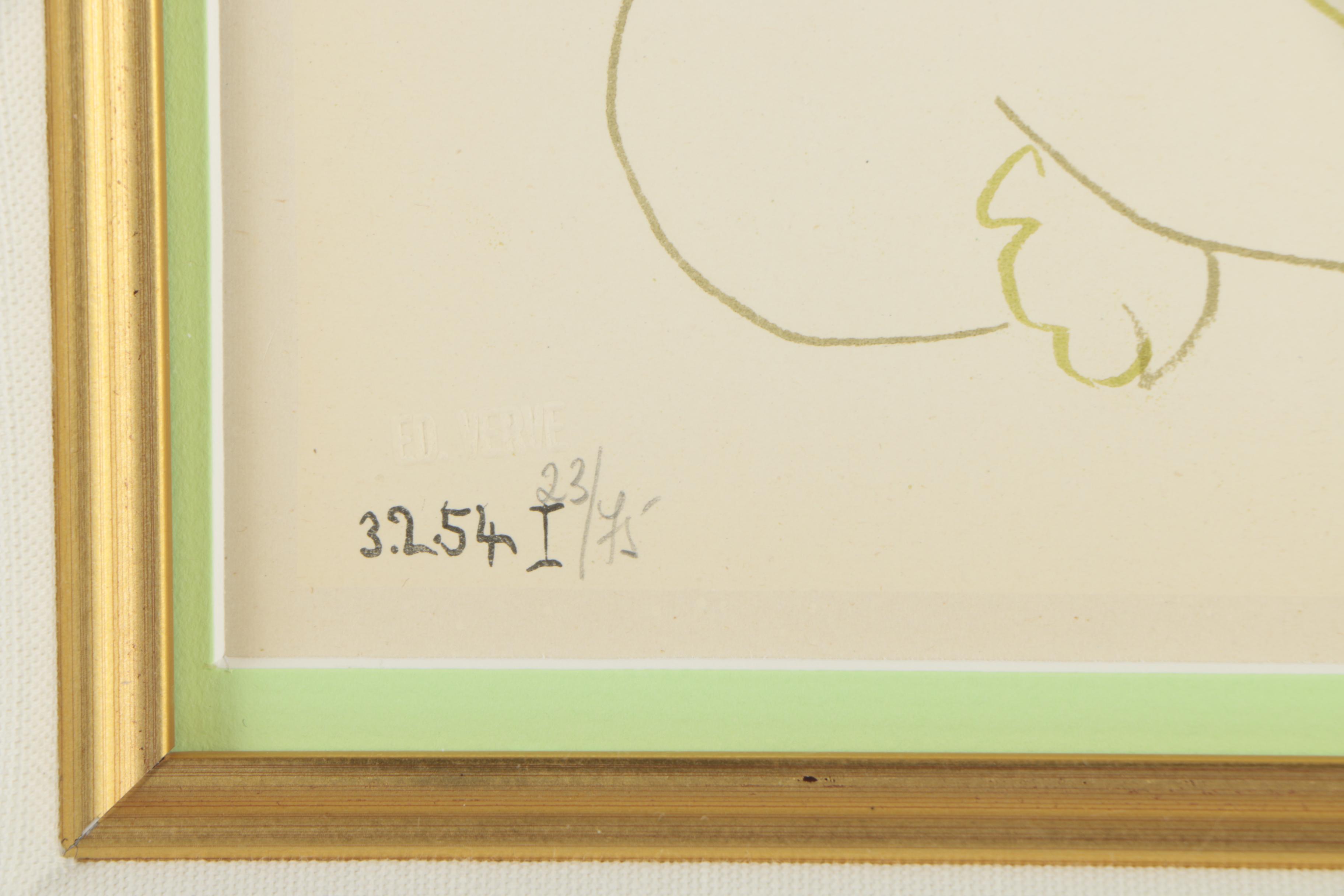 Color Lithograph After Pablo Picasso " The Painter and The Model"