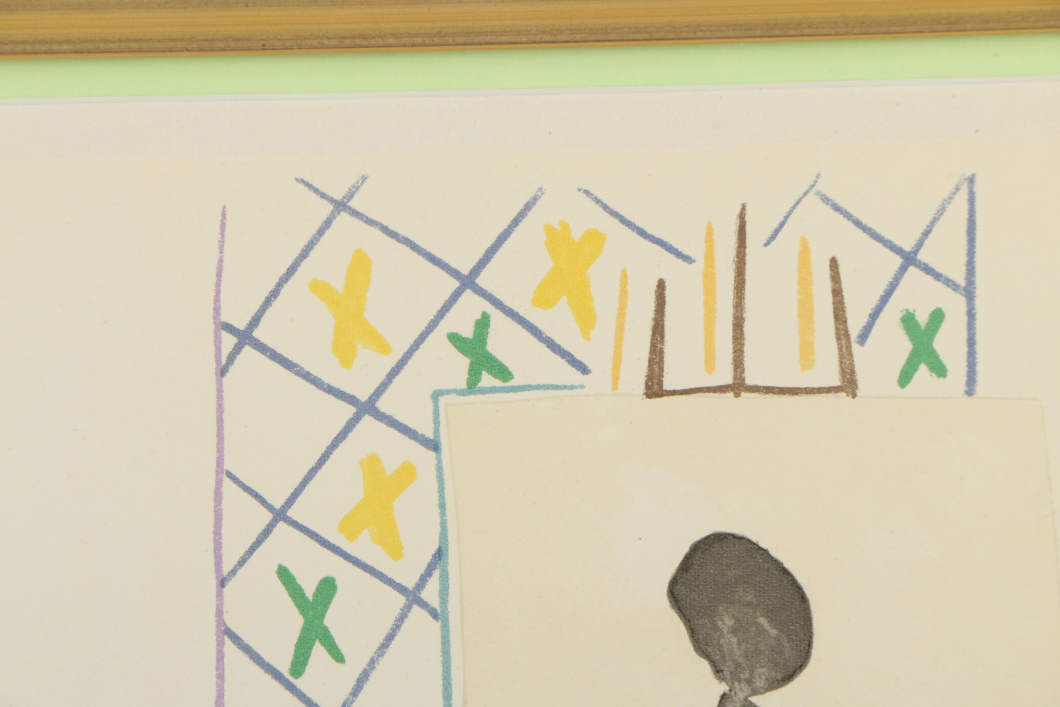 Color Lithograph After Pablo Picasso " The Painter and The Model"