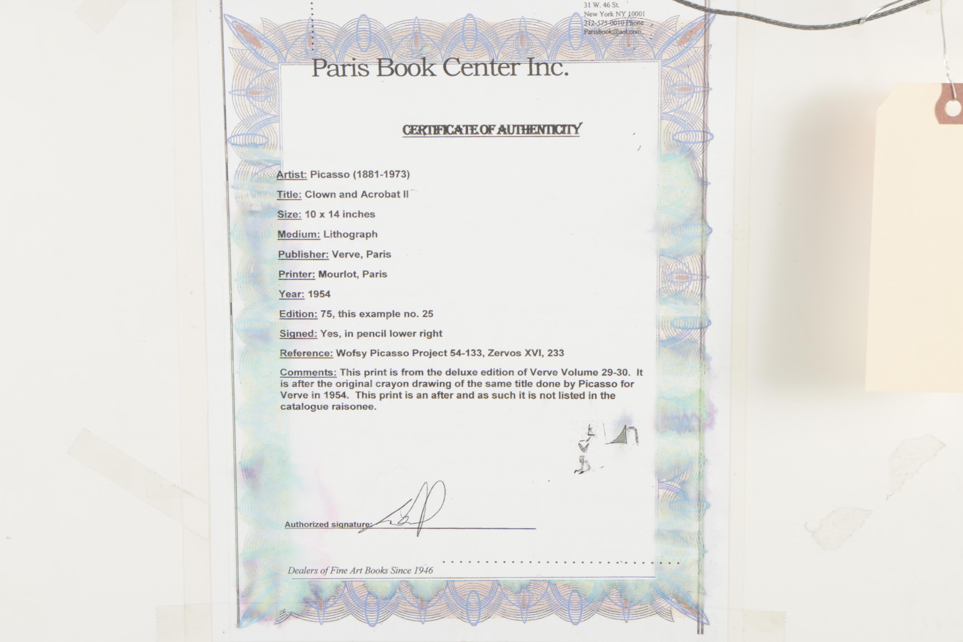 Color Lithograph After Pablo Picasso " The Painter and The Model"