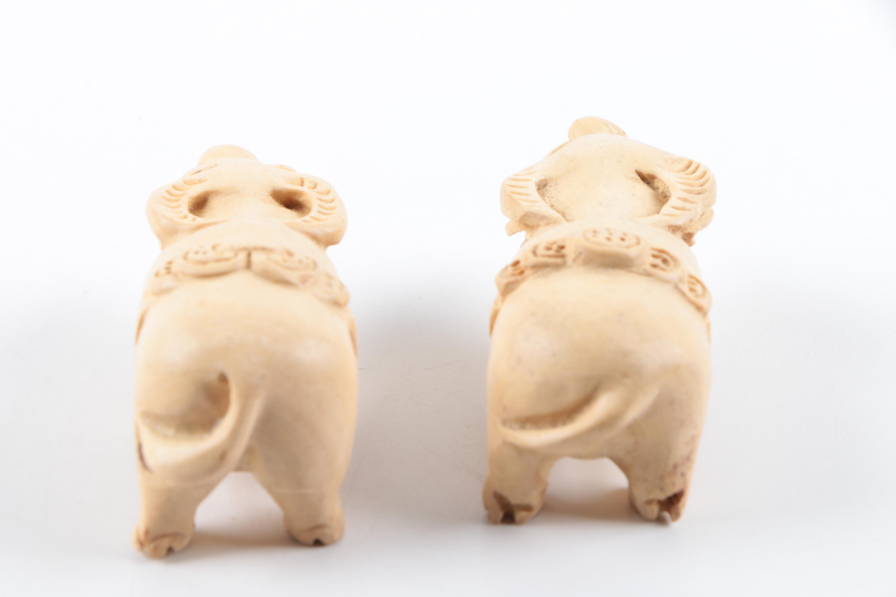 Hand-Carved Wood and Stone Animal Figurines