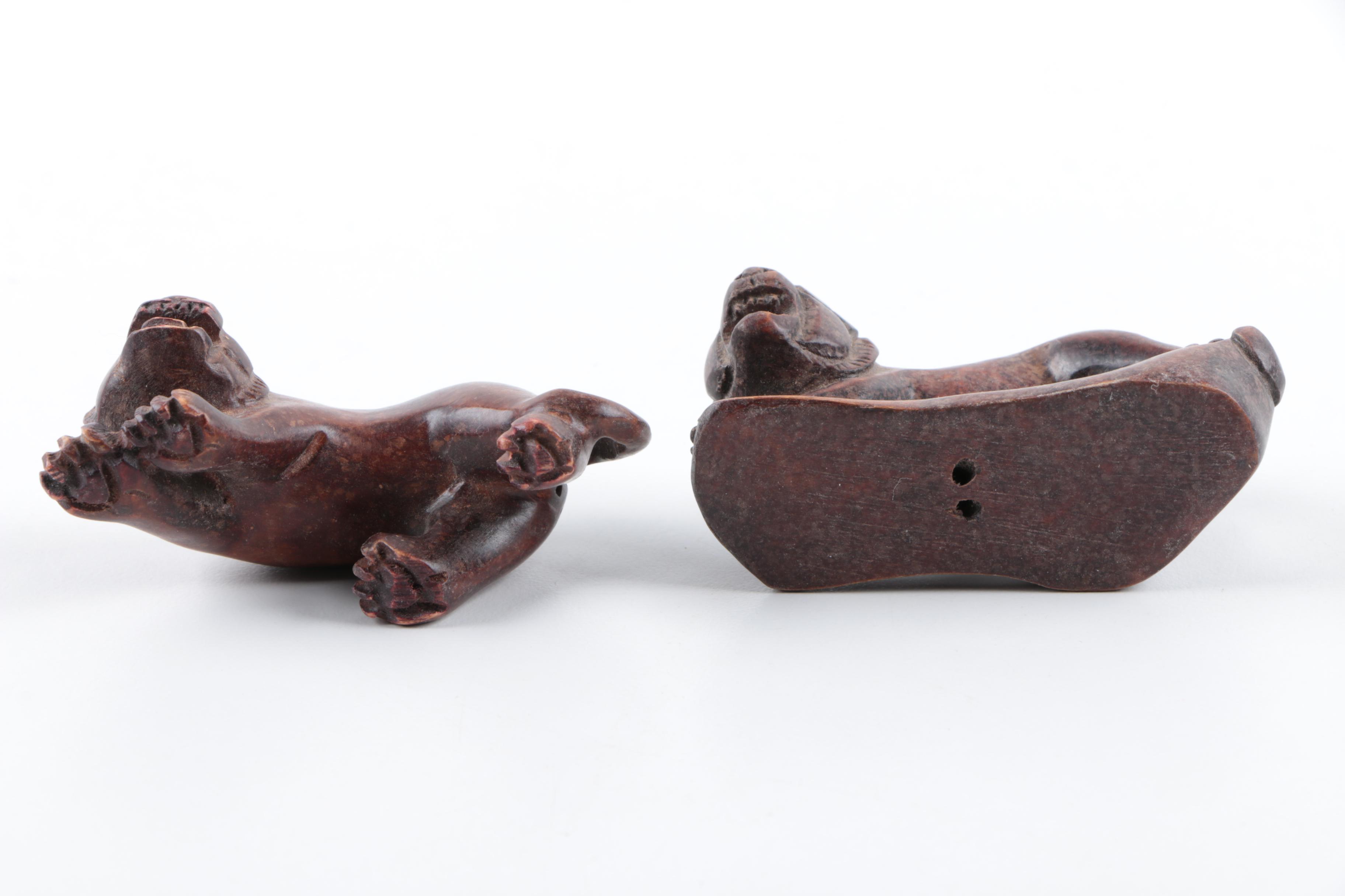 Hand-Carved Wood and Stone Animal Figurines