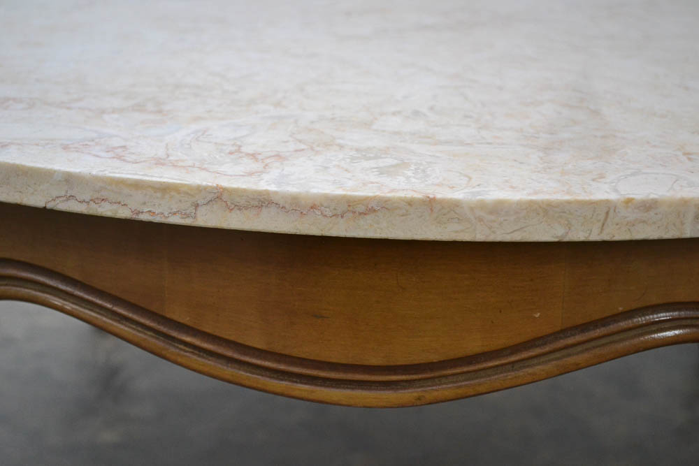 French Provincial Marble Top Coffee Table