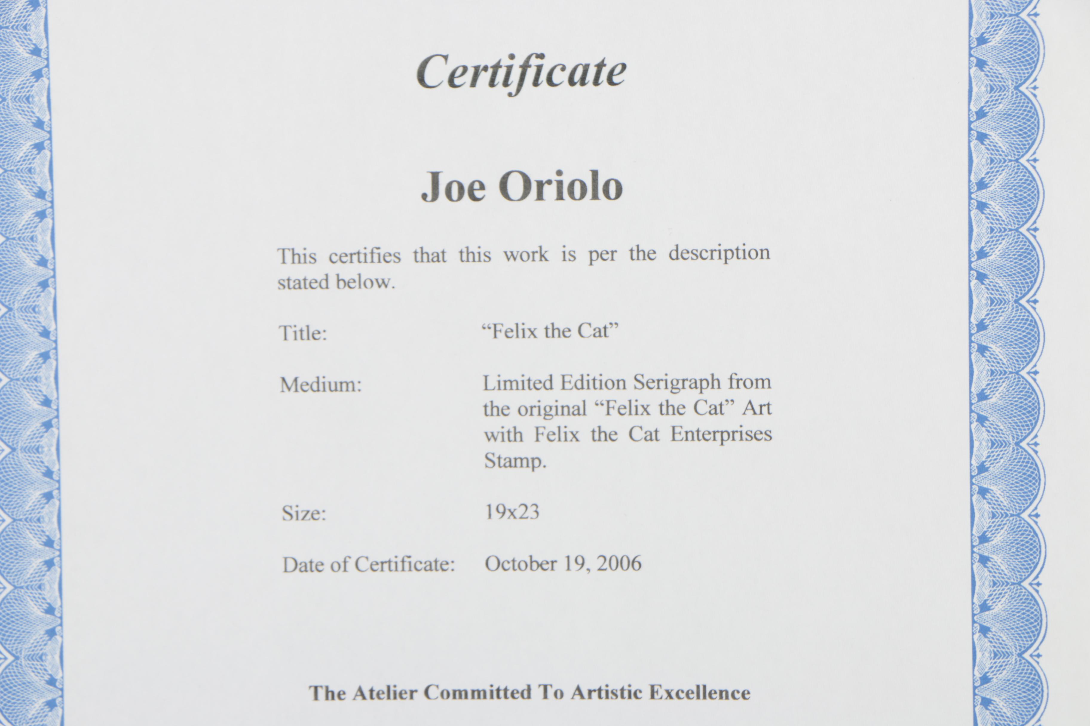 Felix the Cat Animation Sericel