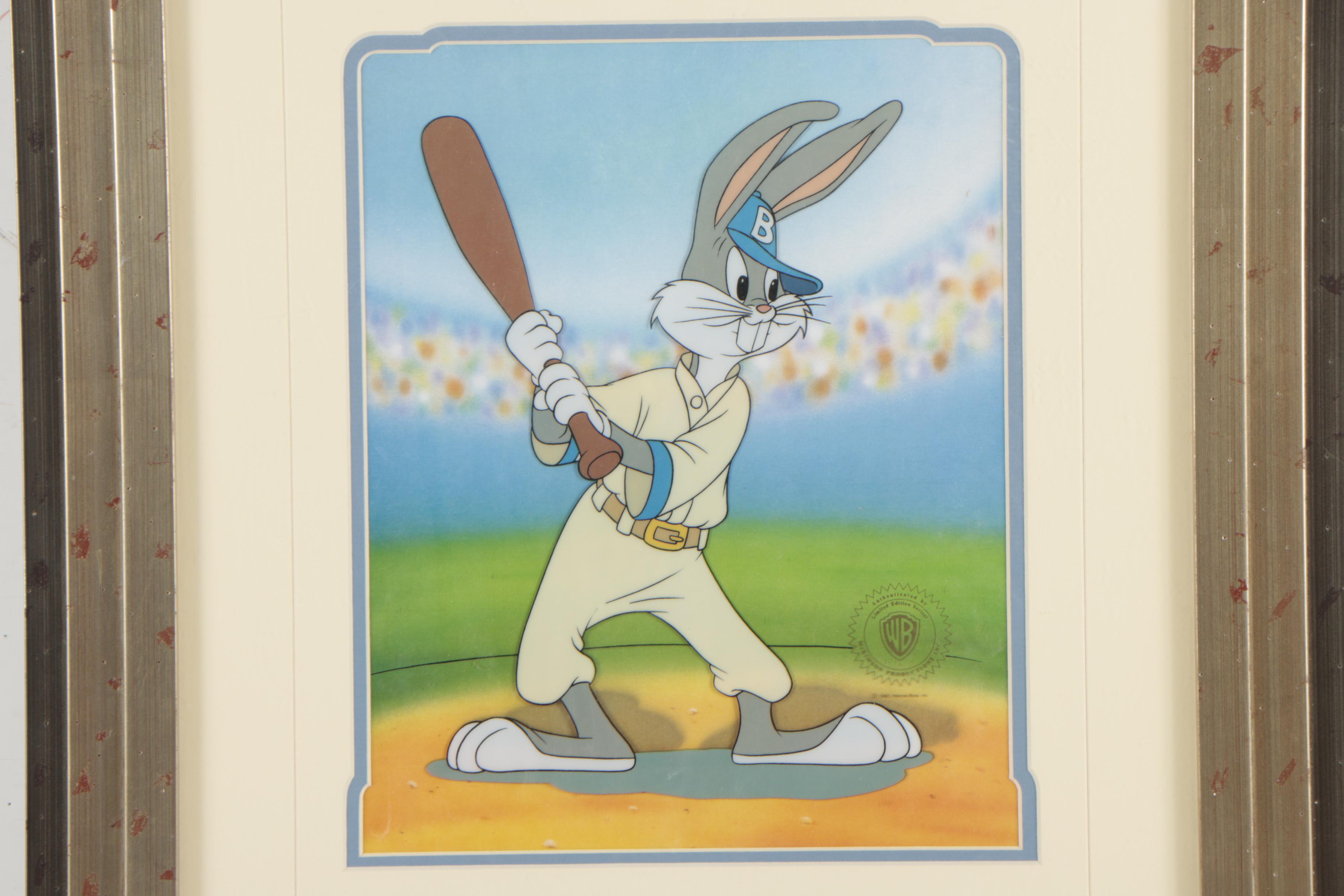 Warner Brothers Production Cel "Bugs at Bat"