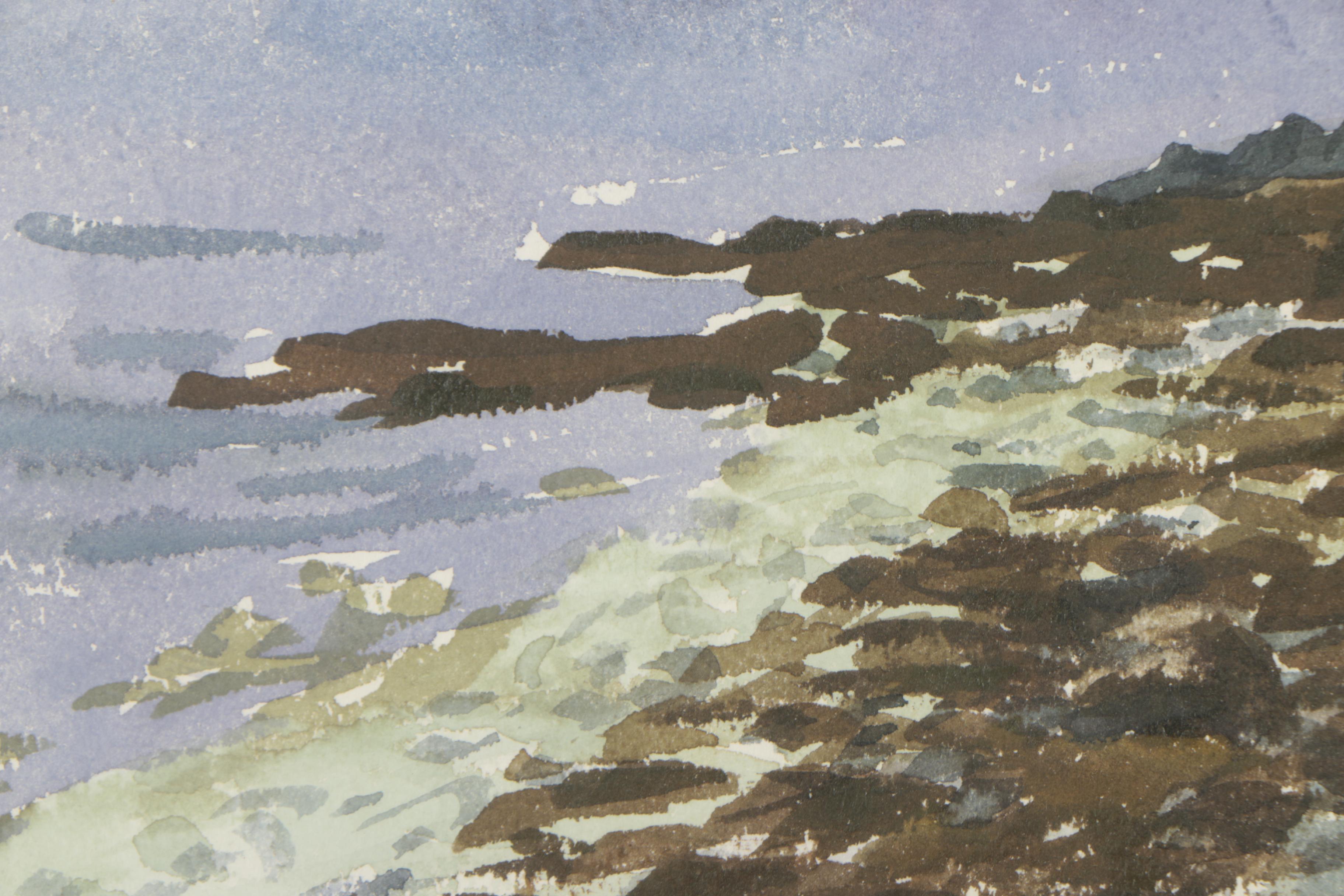 Tarlow Watercolor Painting of a Lake Shore