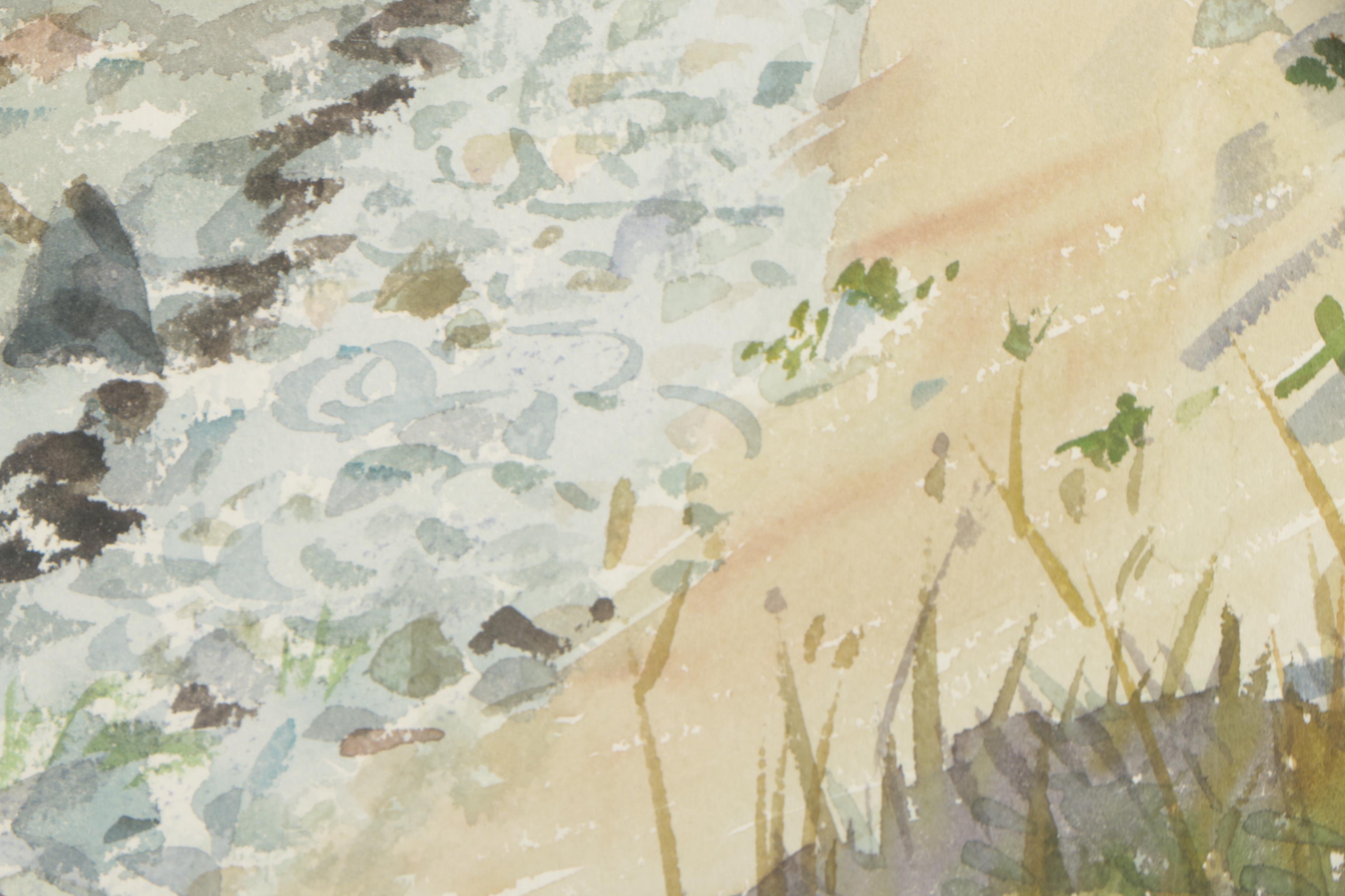 Tarlow Watercolor Painting of a Lake Shore