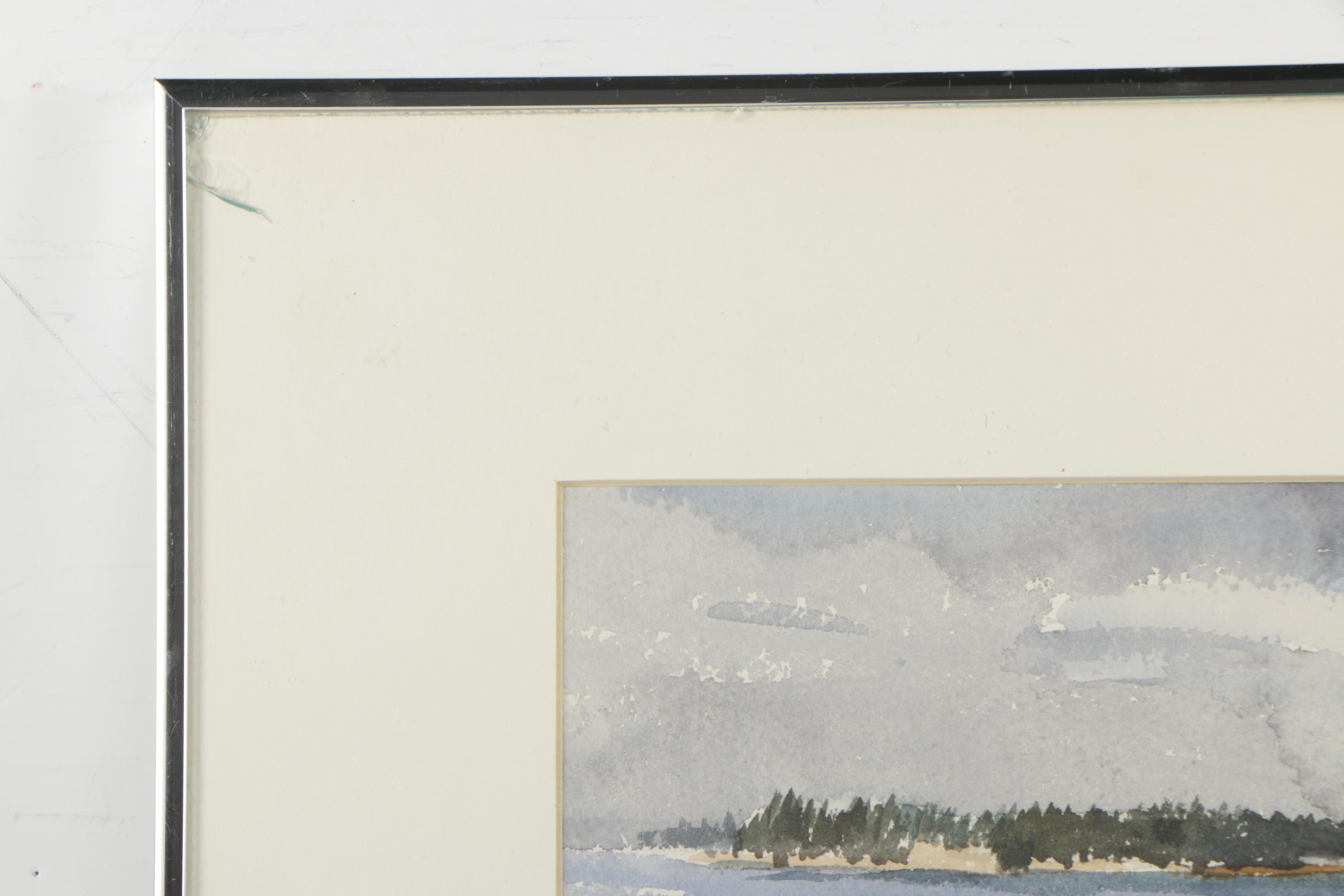 Tarlow Watercolor Painting of a Lake Shore