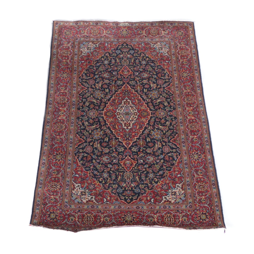 Hand-Knotted Shadsar Persian Kashan Area Rug