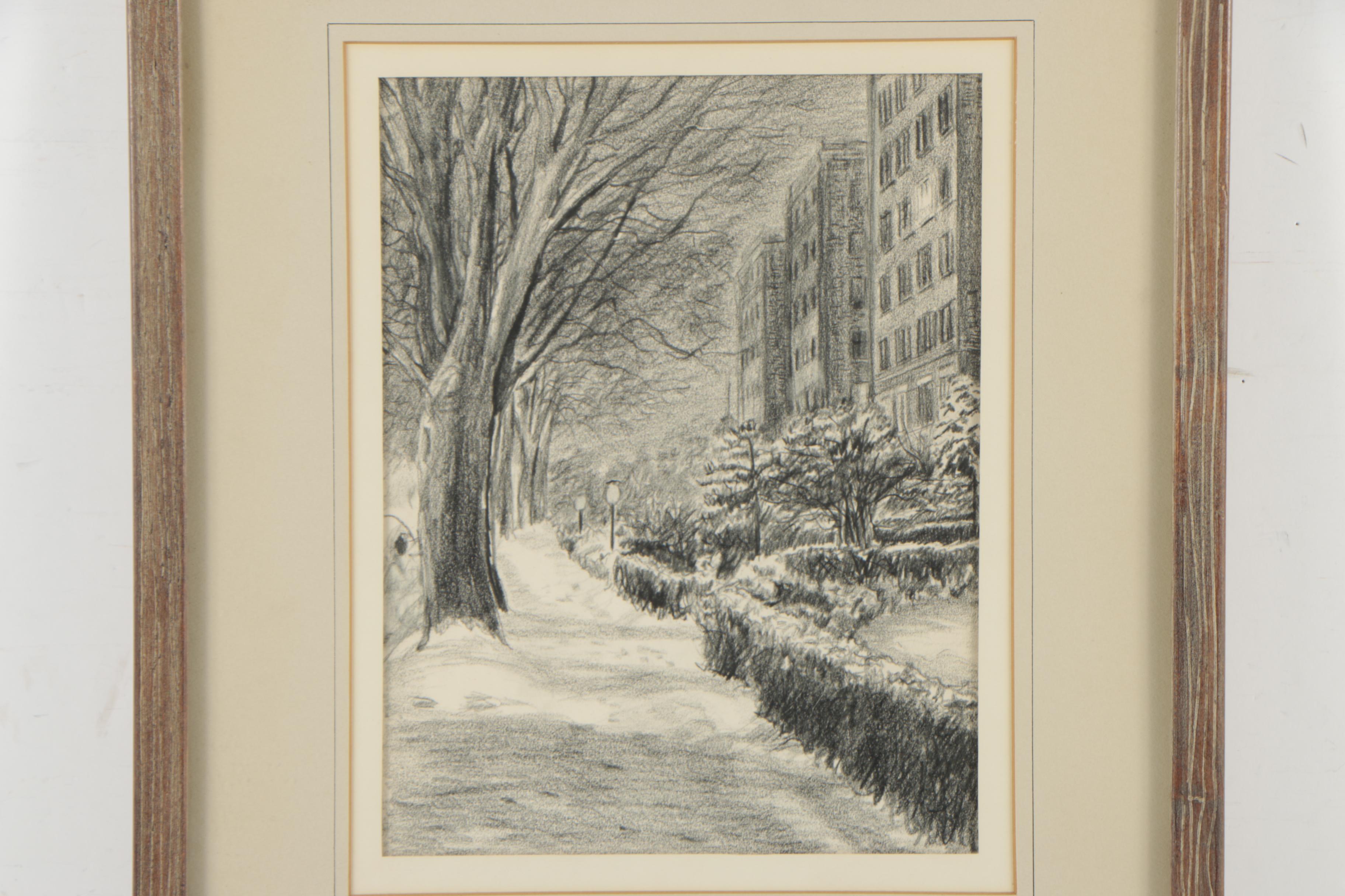 Lithograph After Rockwell Schaefer "First Snow"