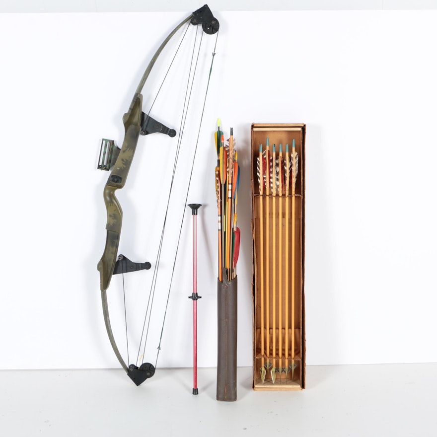 Bear Compound Bow with Arrows