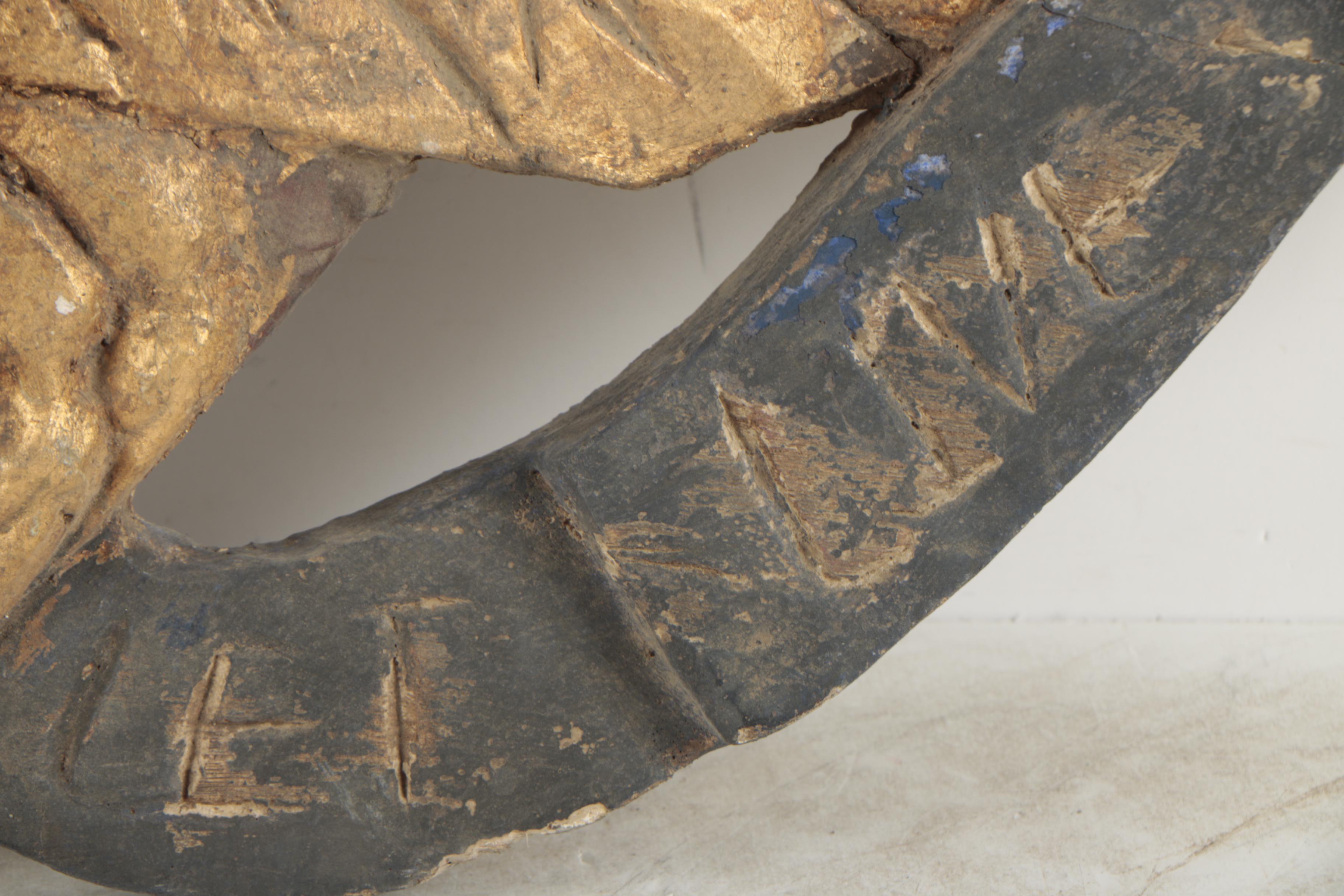 Folk Art-Style Carved Wooden Eagle "Live and Let Live"