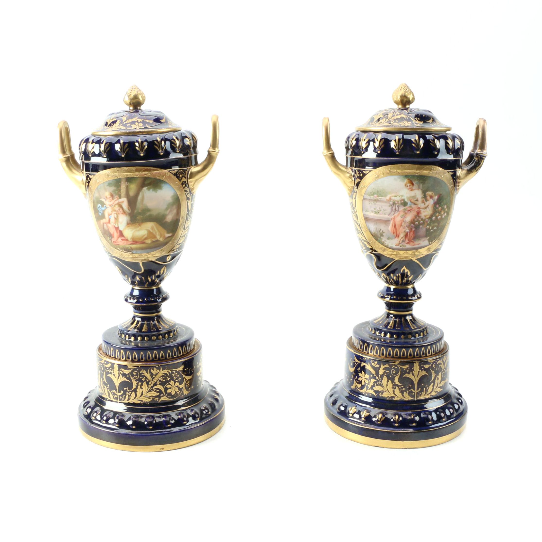 Ackermann and Fritze Royal Vienna Urns