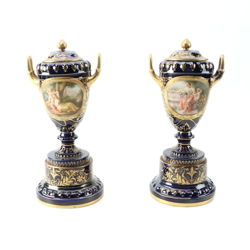 Ackermann and Fritze Royal Vienna Urns