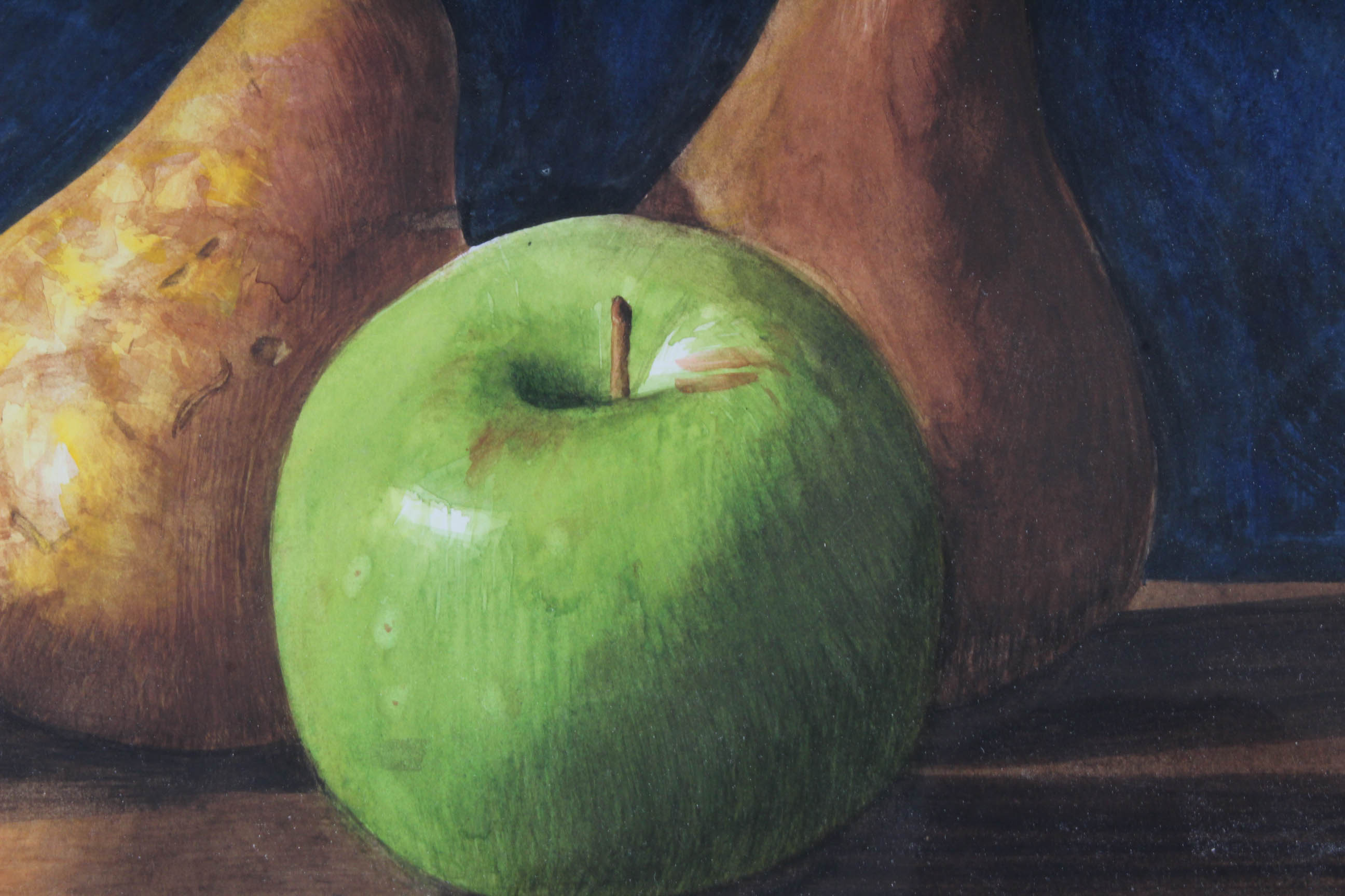 Robert Dodge Gouache Painting "Pears and Apples"