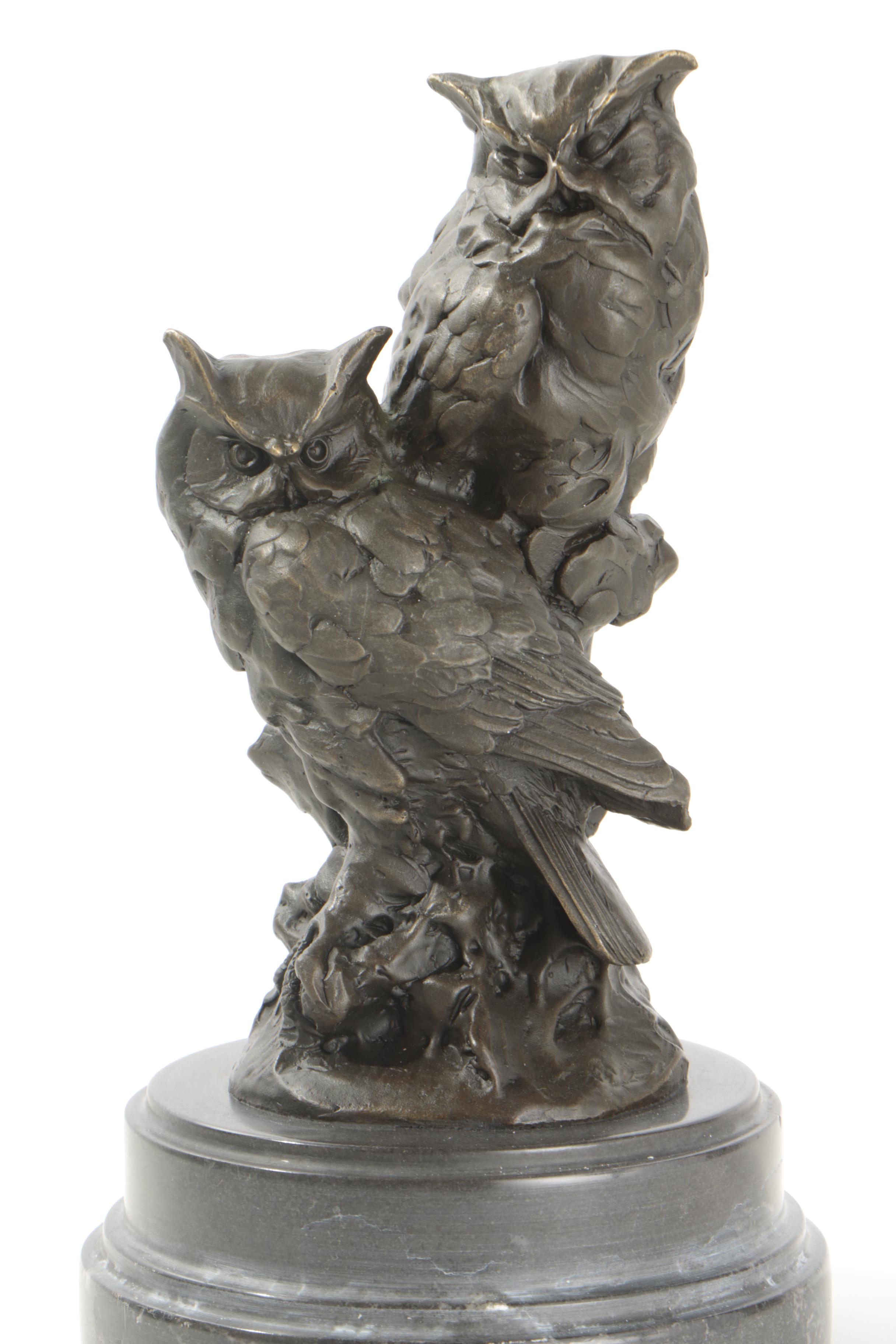 Brass Owl Sculpture After Milo