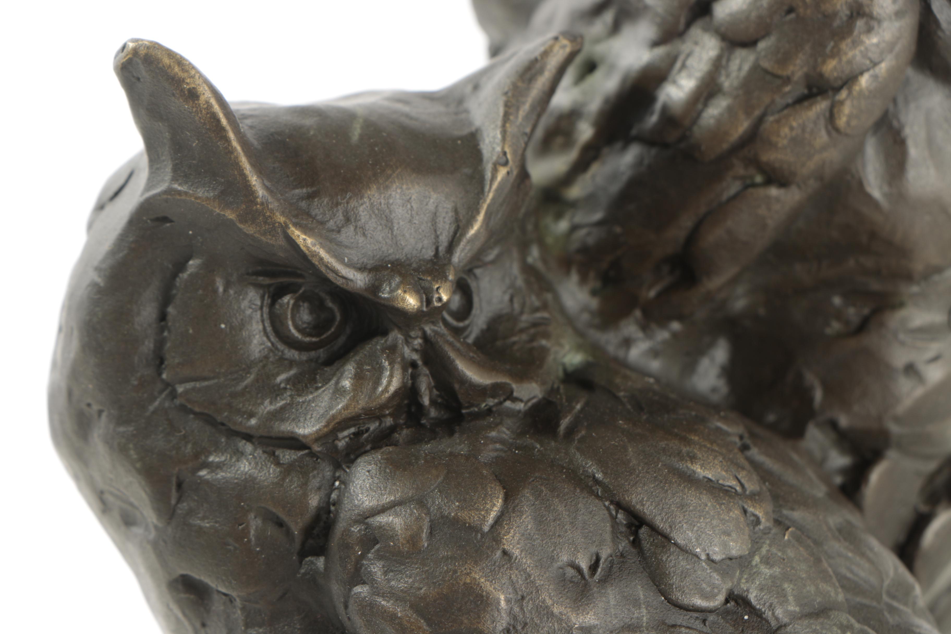 Brass Owl Sculpture After Milo