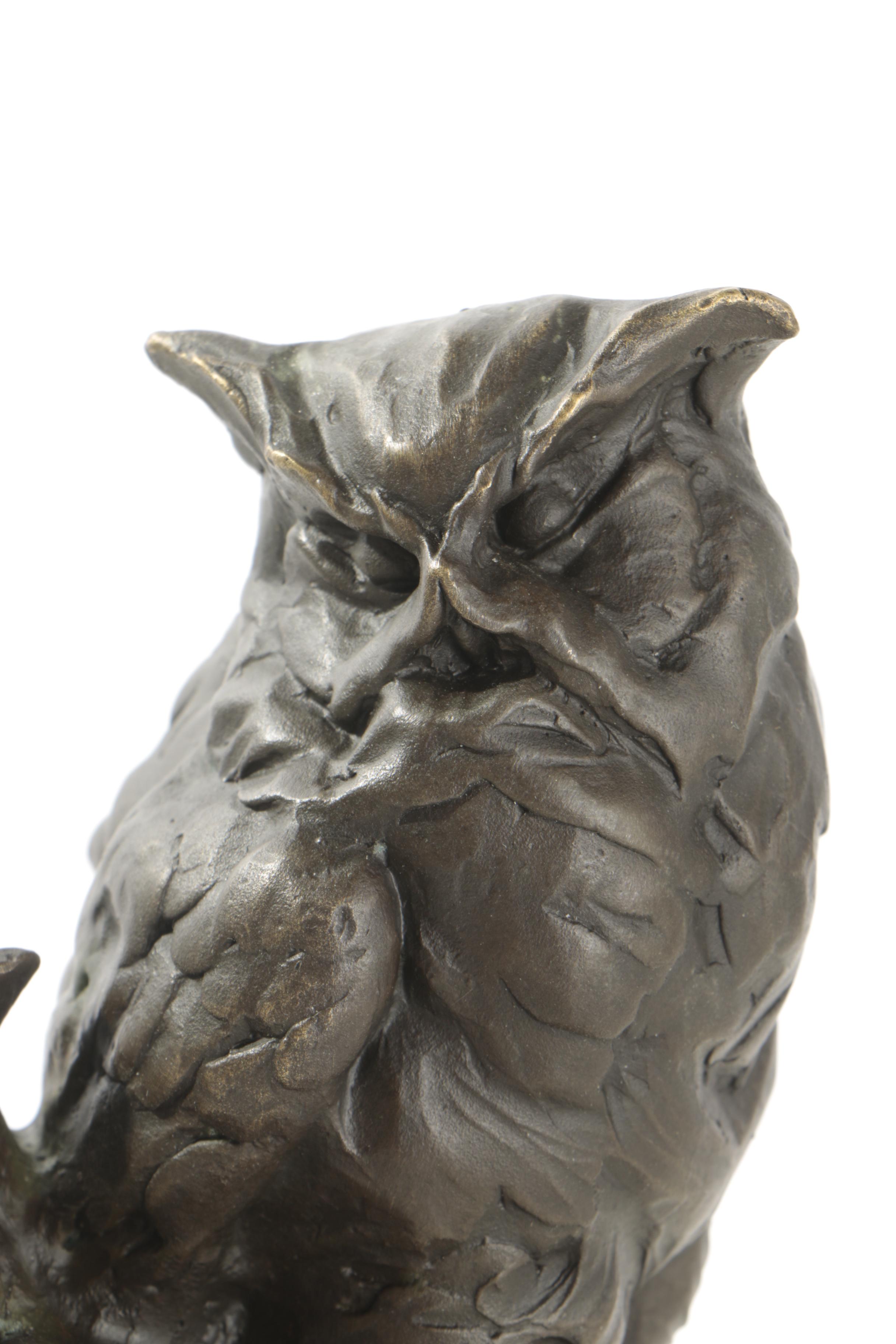 Brass Owl Sculpture After Milo