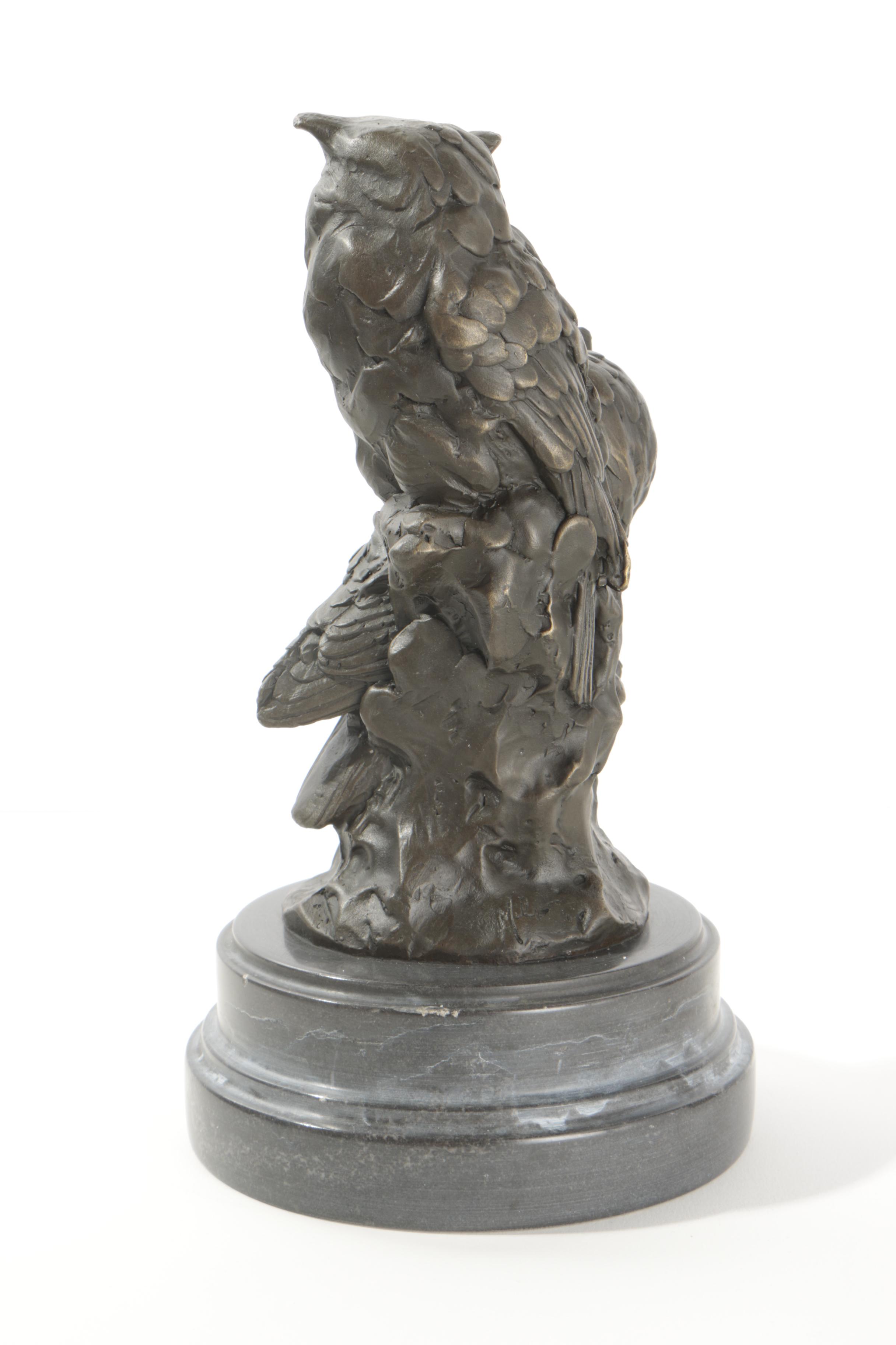 Brass Owl Sculpture After Milo