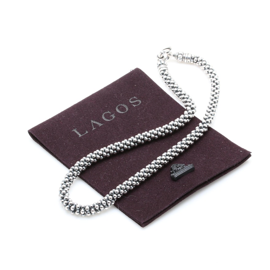 Caviar by Lagos Sterling Silver Popcorn Necklace