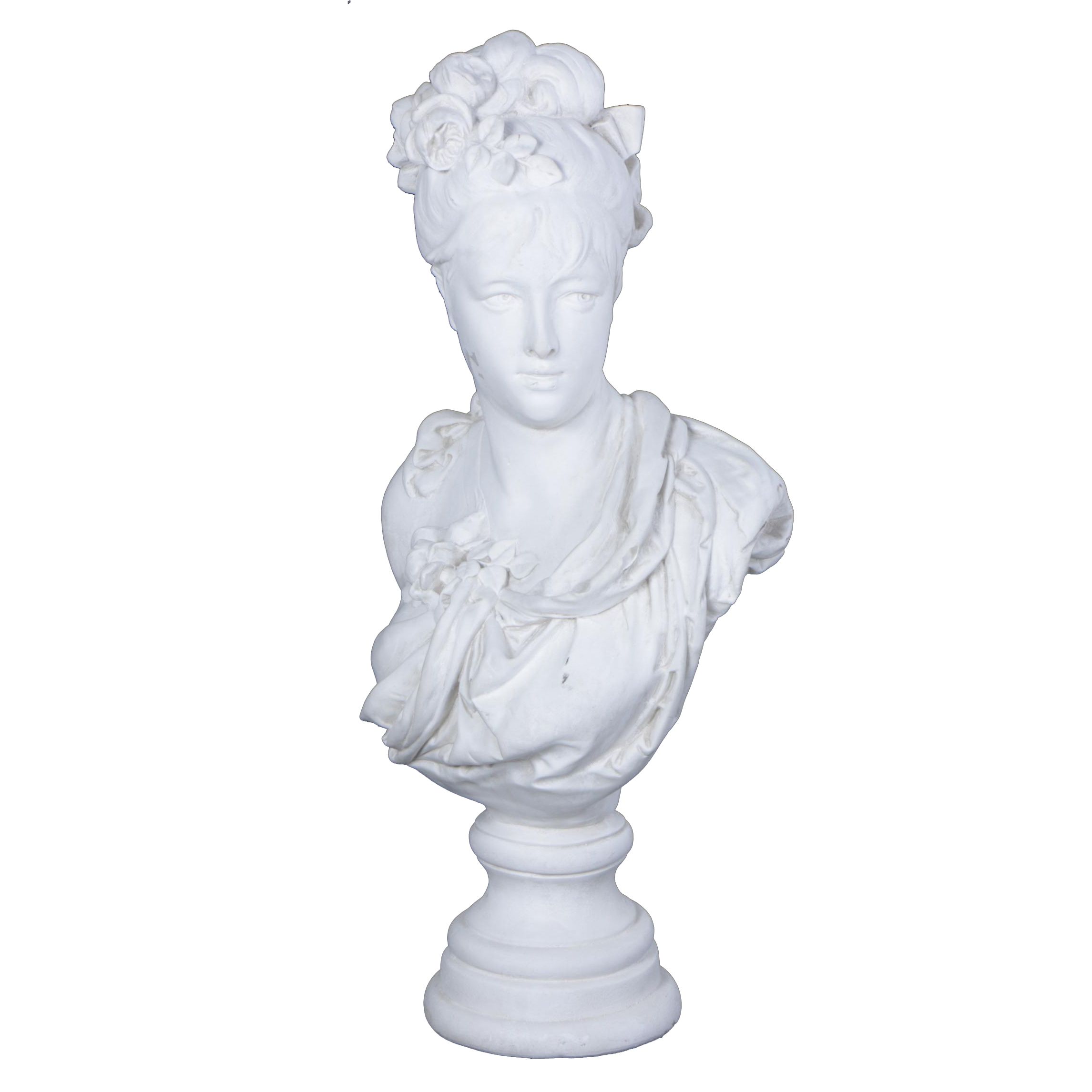 Vintage Plaster Bust After a Sculpture of Marie Antoinette by Carrier-Belleuse