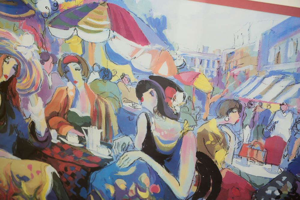 Offset Lithograph After Isaac Maimon of Women at an Outdoor Cafe