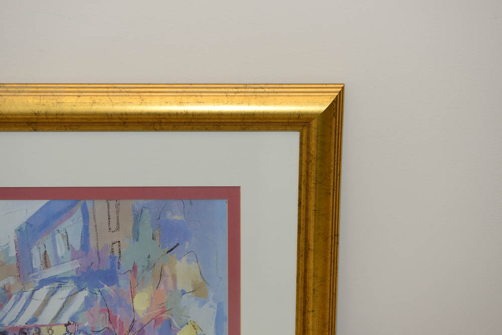 Offset Lithograph After Isaac Maimon of Women at an Outdoor Cafe