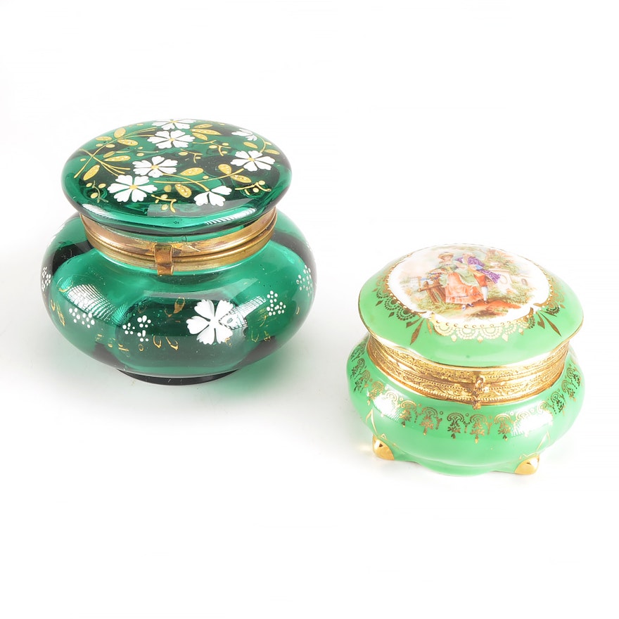 Vintage Trinket Box Dresser Jars