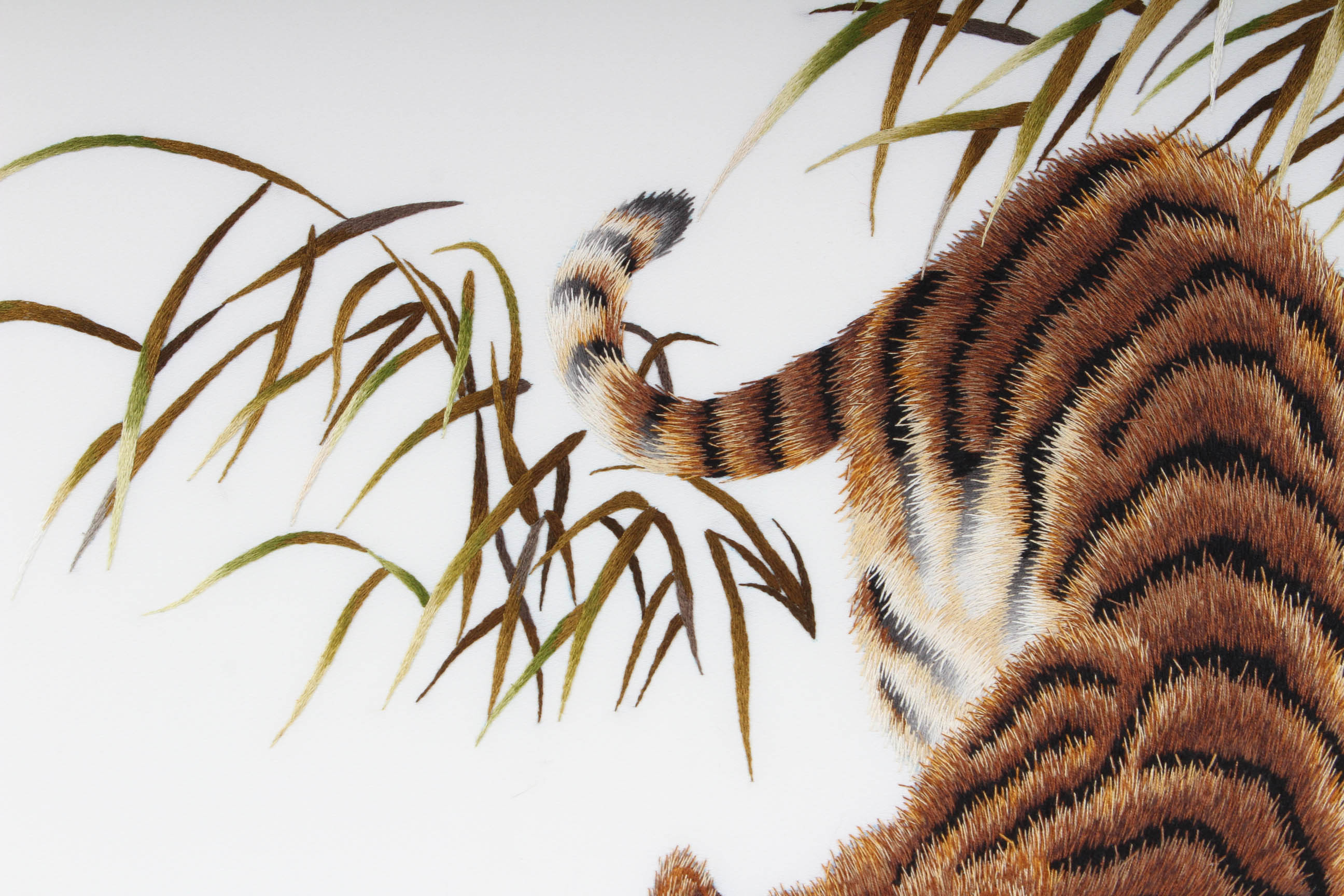 Hand Embroidered Vietnamese Tiger Artwork