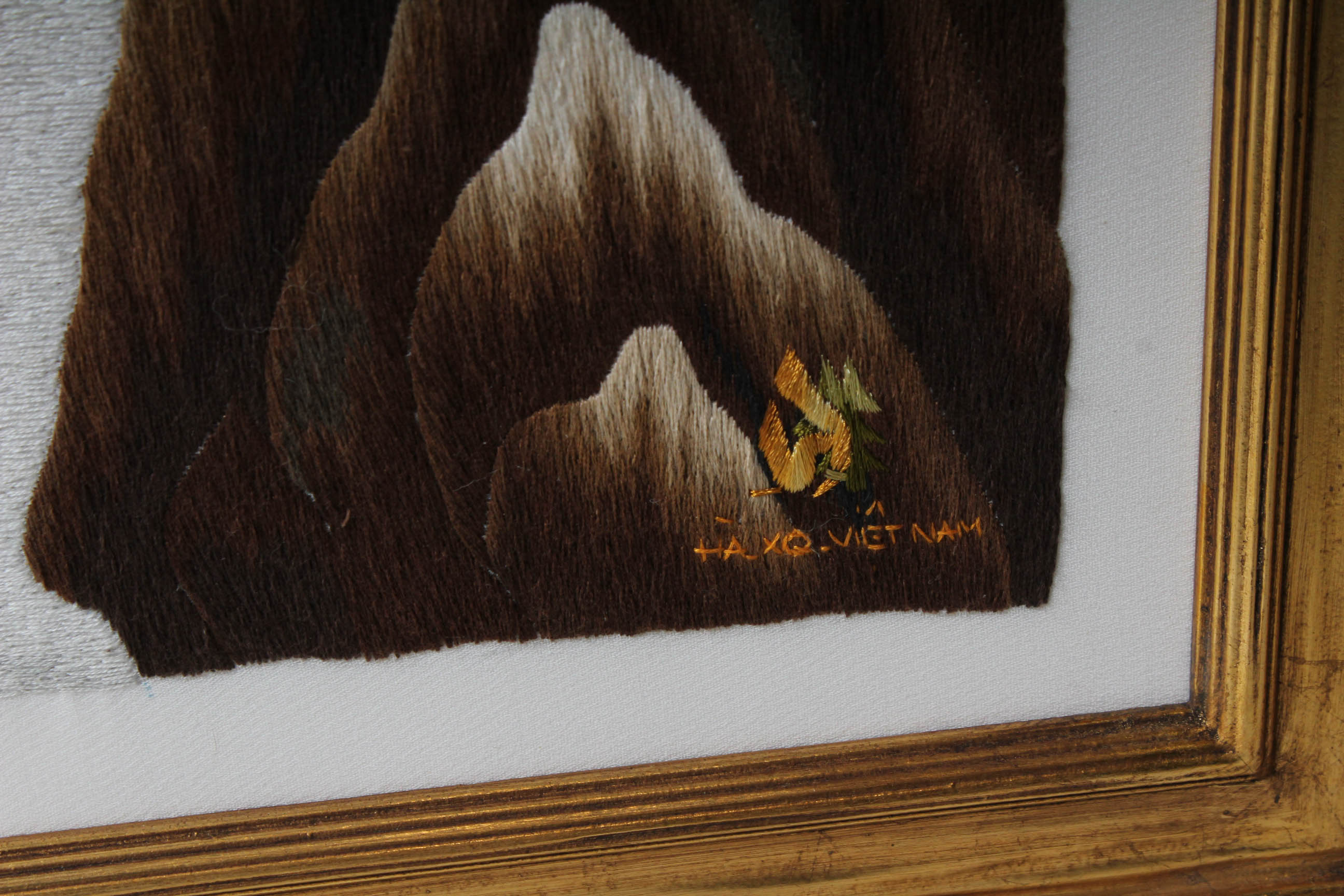 Hand Embroidered Vietnamese Tiger Artwork