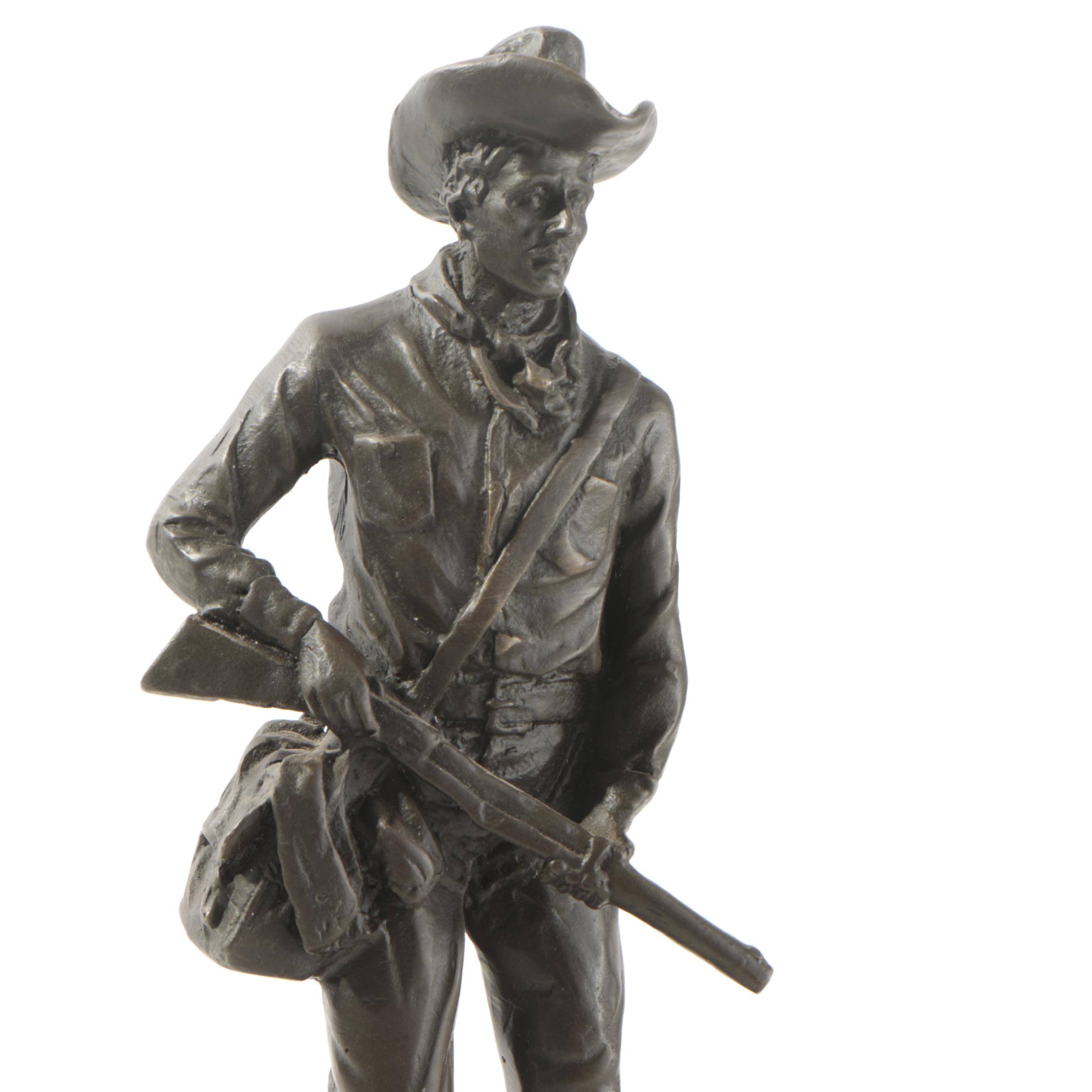 Bronze-Tone Cowboy Sculpture