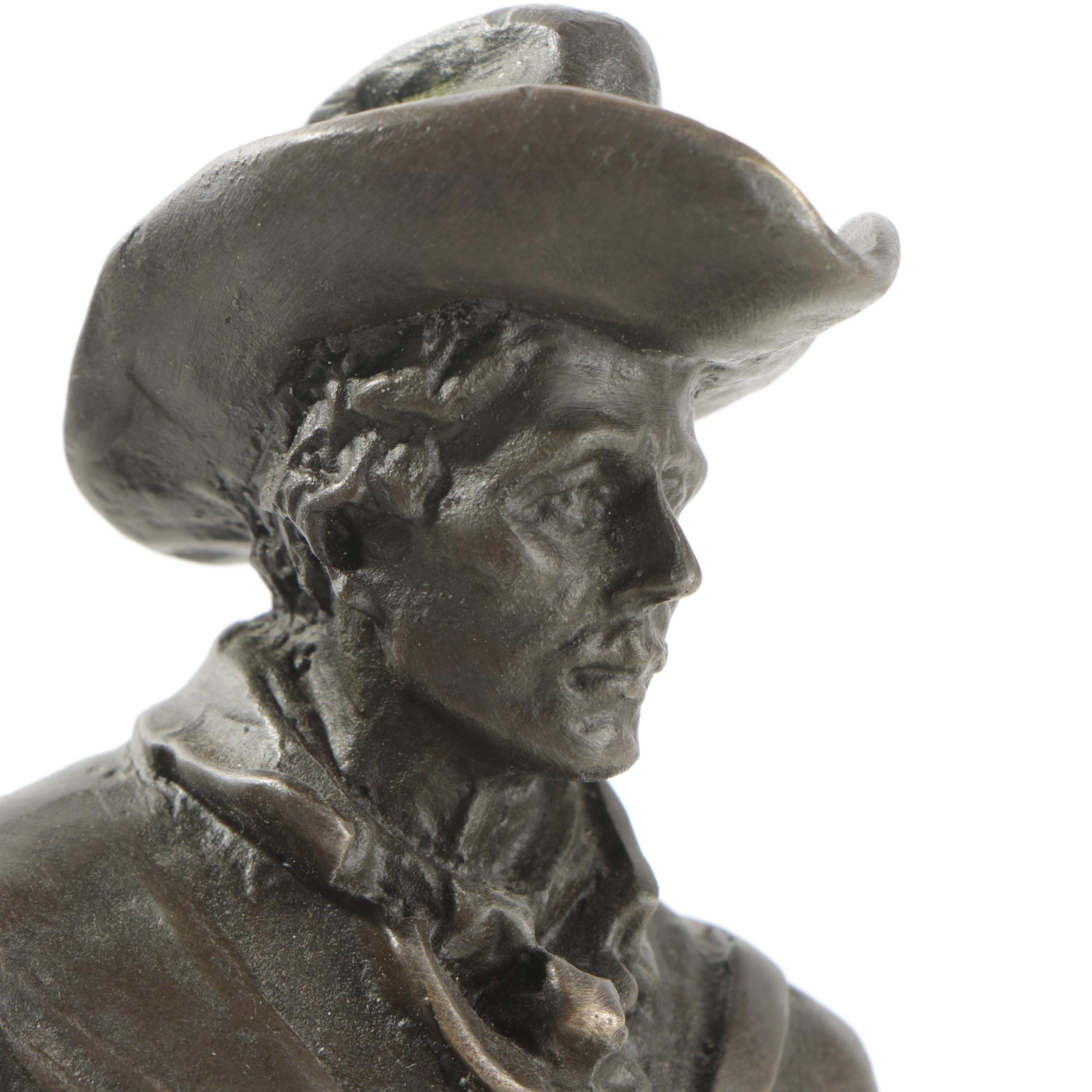 Bronze-Tone Cowboy Sculpture
