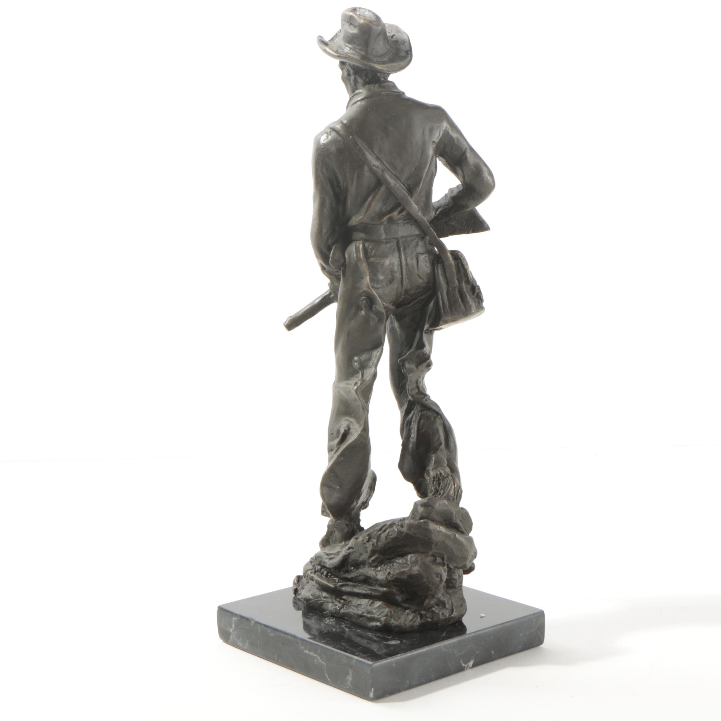 Bronze-Tone Cowboy Sculpture