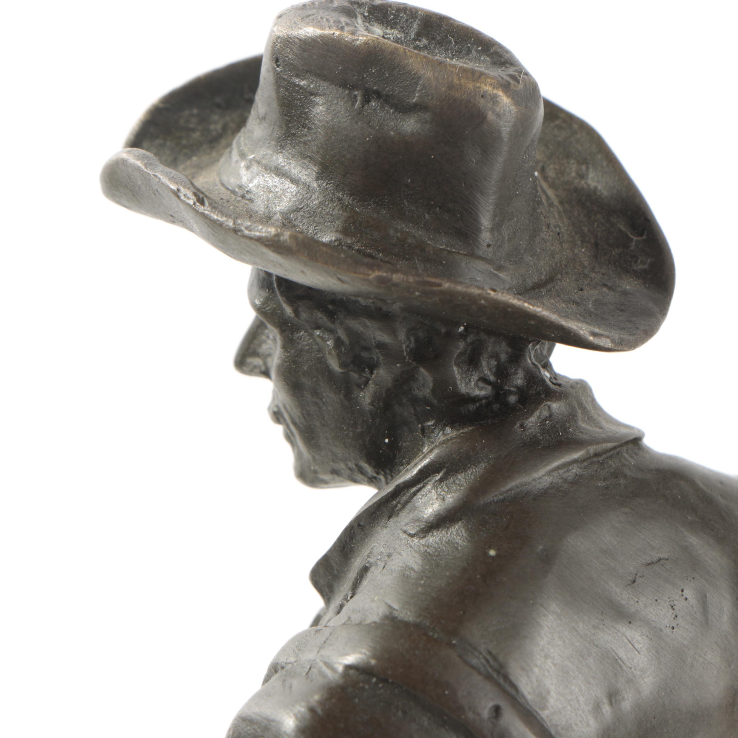 Bronze-Tone Cowboy Sculpture