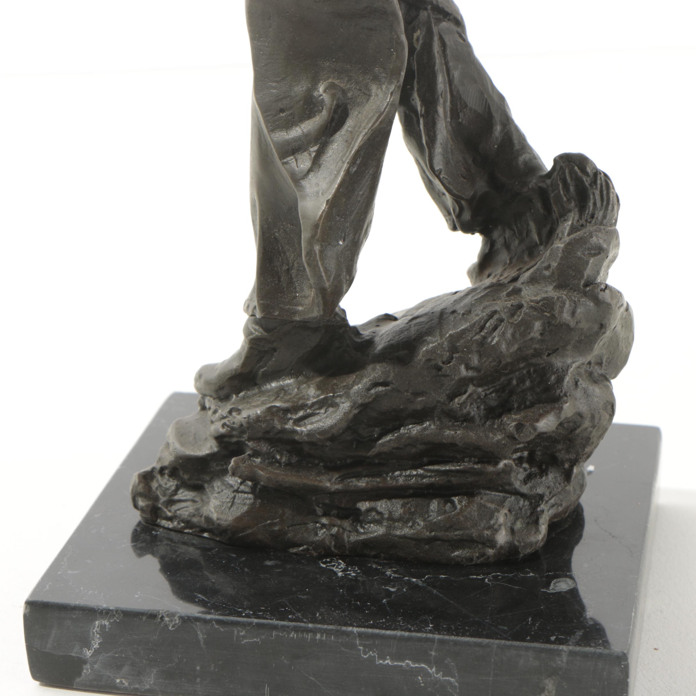 Bronze-Tone Cowboy Sculpture