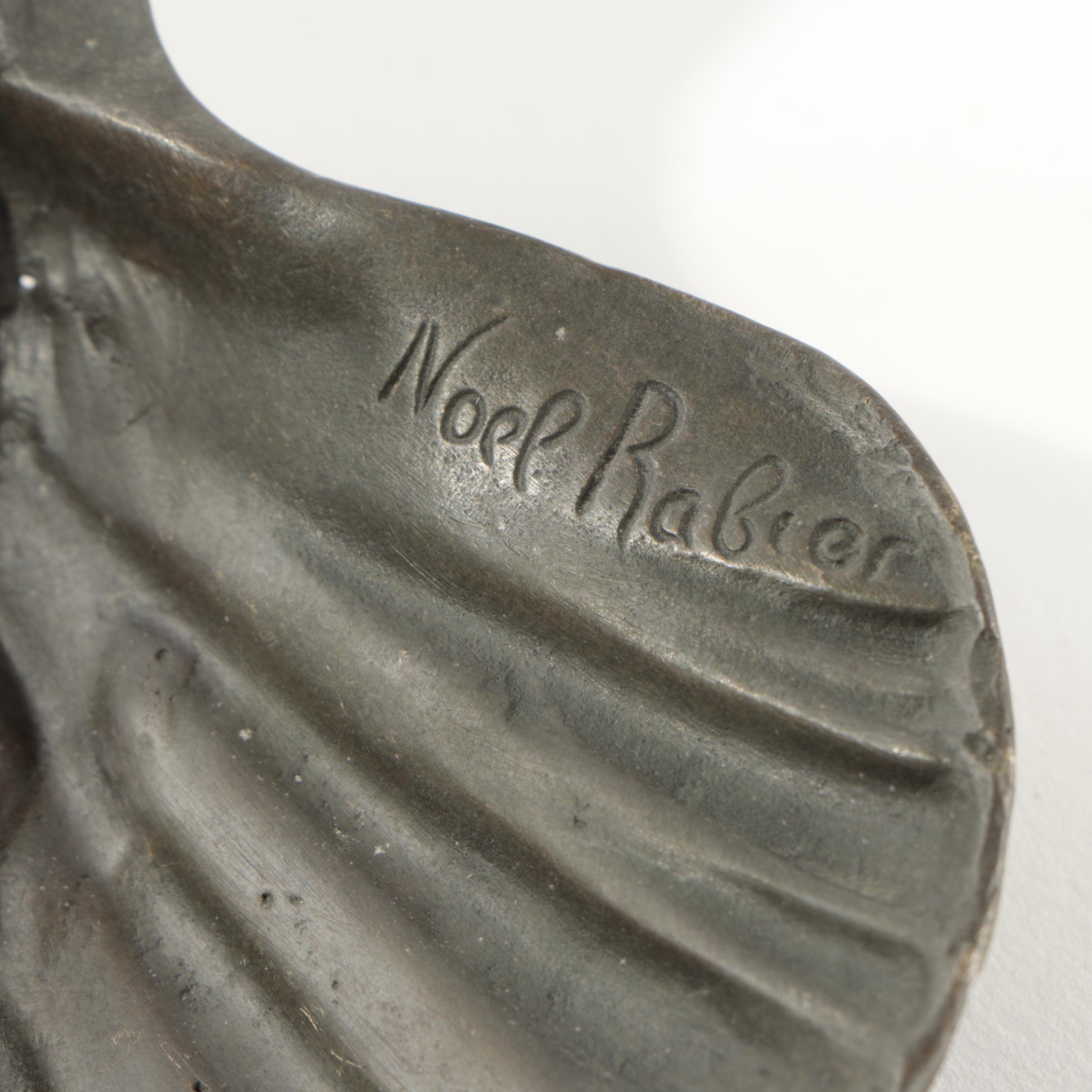 Noel Rabier Brass Sculpture of a Sleeping Baby