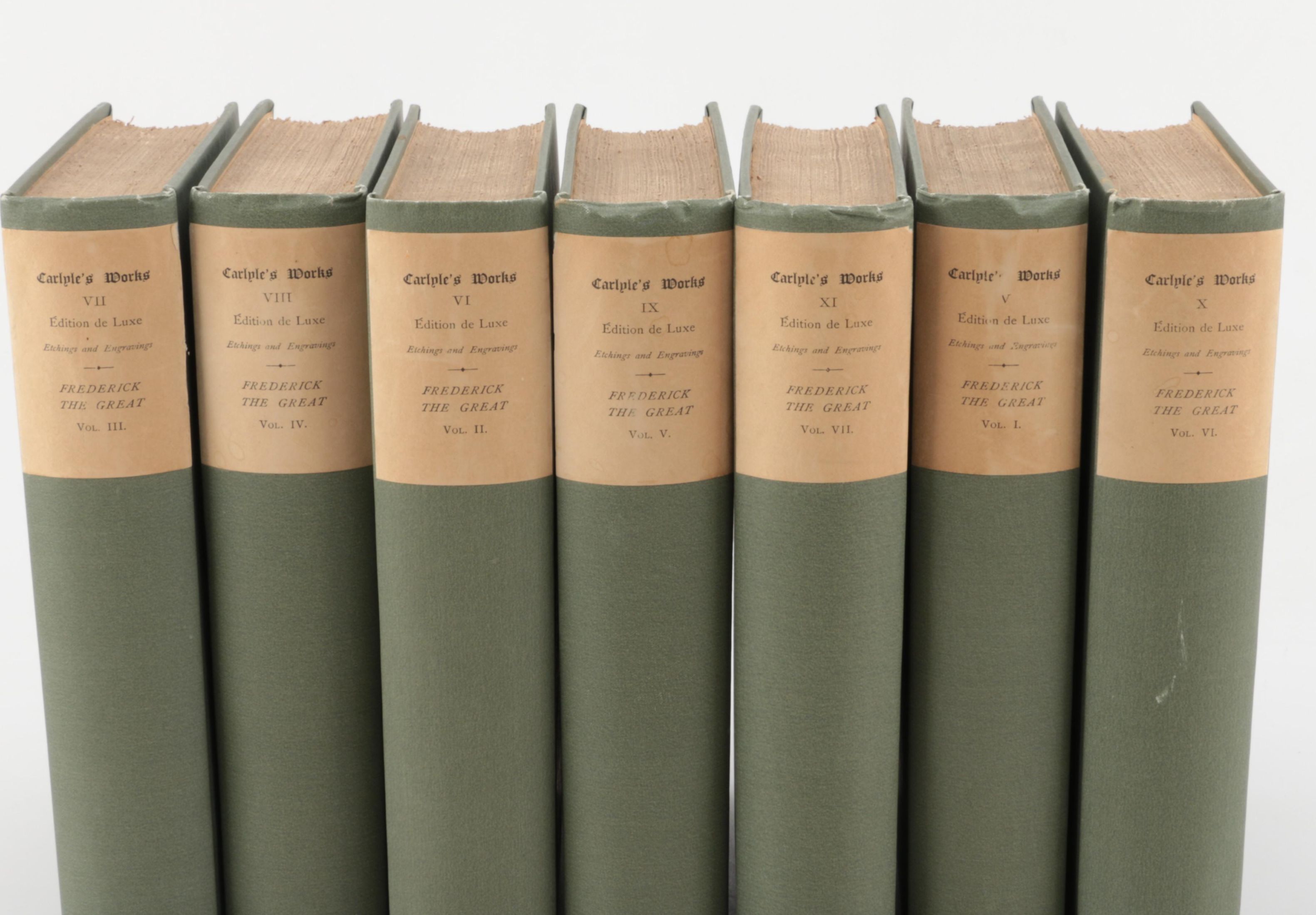 1884 Limited Edition "History of Friedrich II. of Prussia" in Six Volumes