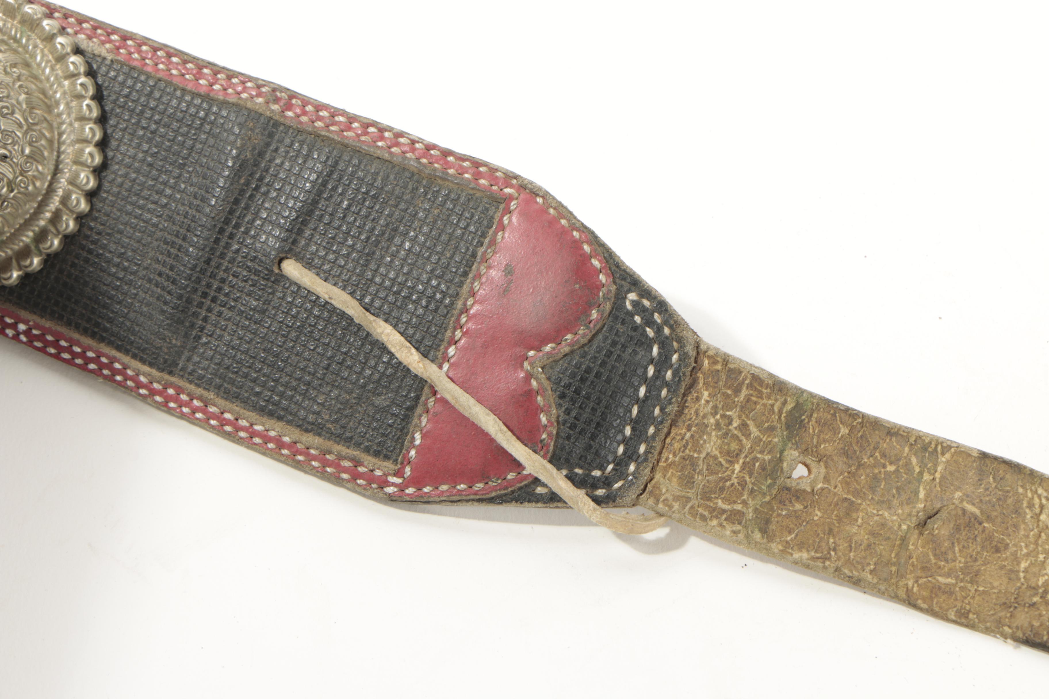 Vintage Tibetan Leather and Repousse Concho Belt