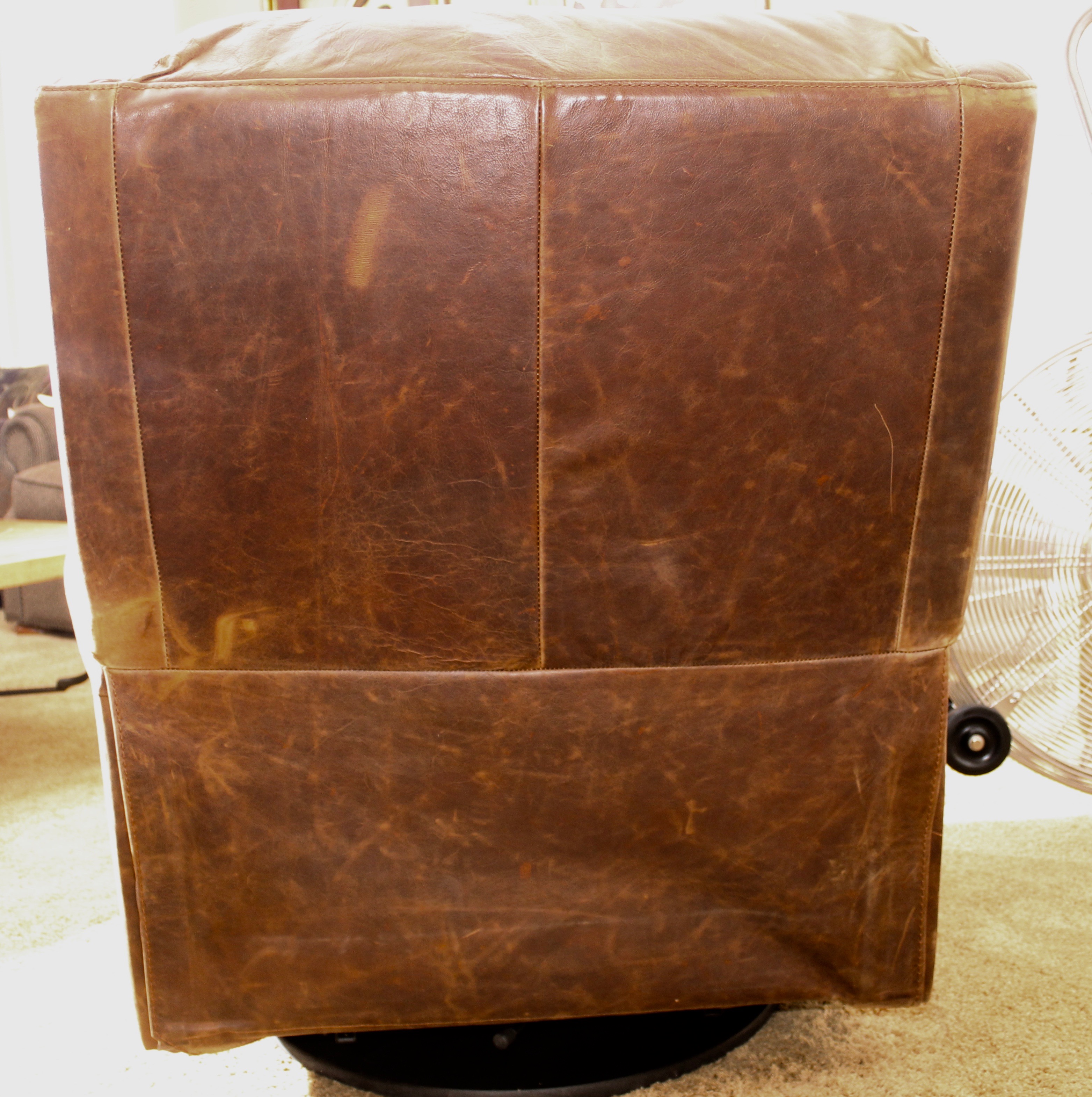 Brown Leather Swivel Recliner