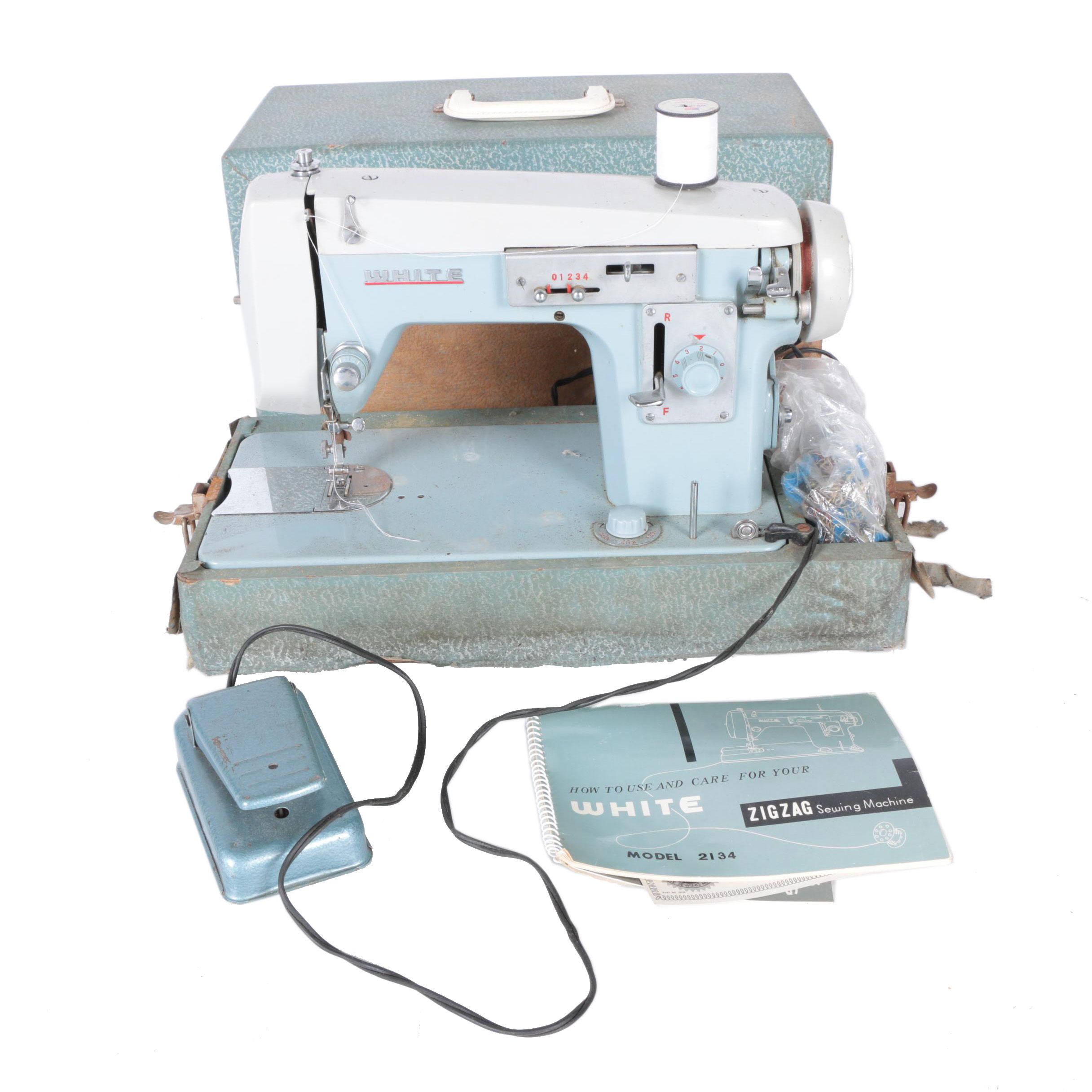Vintage White Sewing Machine