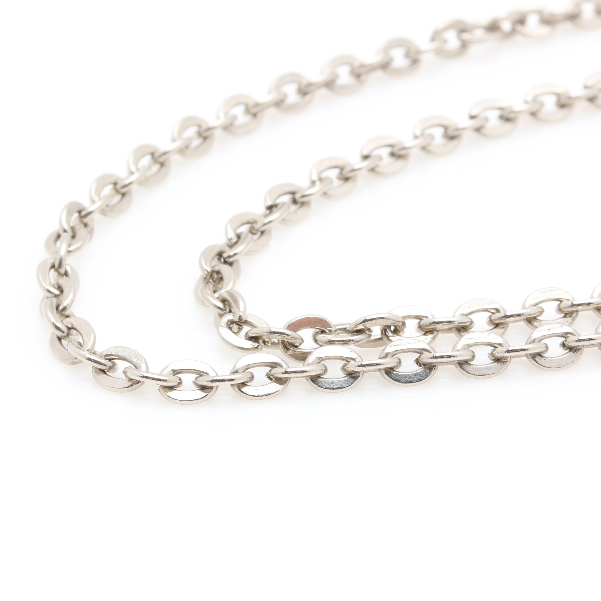 Jorgen Jensen Pewter Smiley Face Pendant Necklace