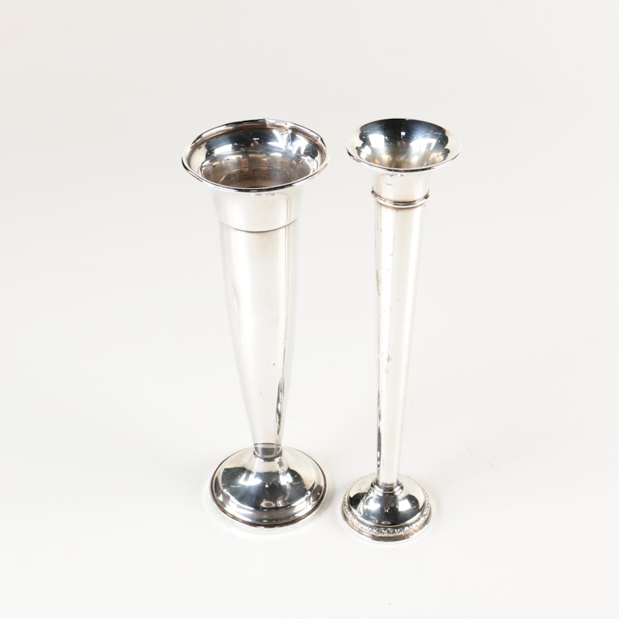 International Silver "Prelude" and Towle Weighted Sterling Silver Bud Vases